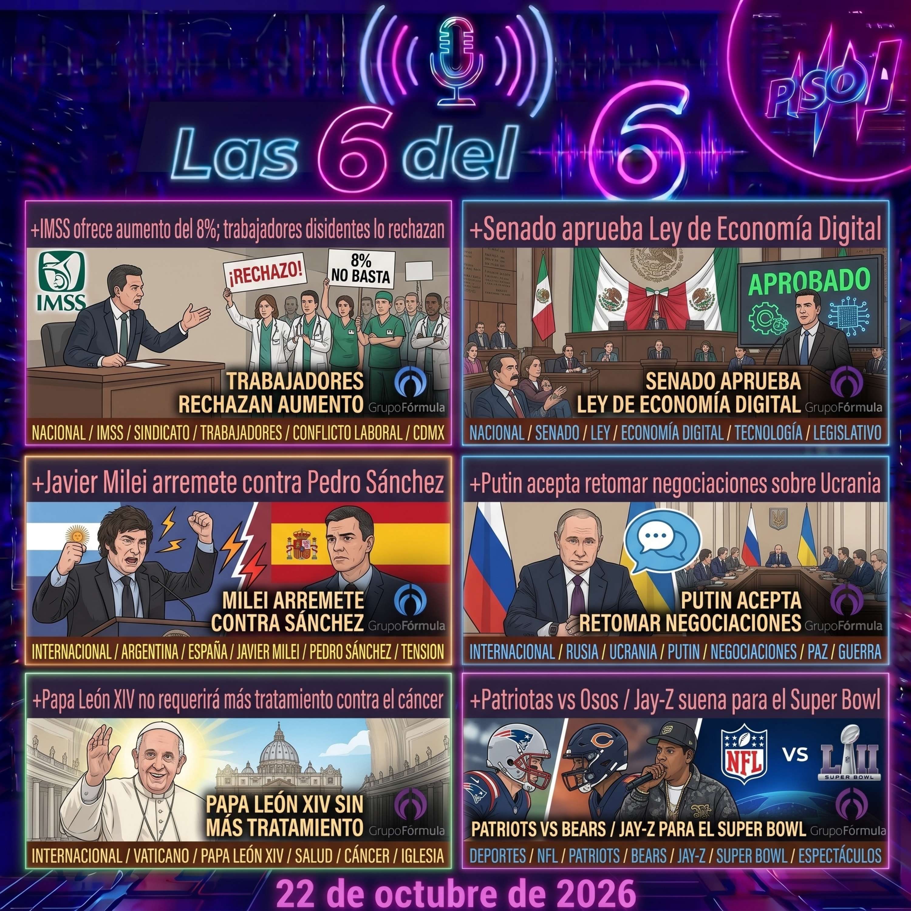 Portada de Las 6 del 6