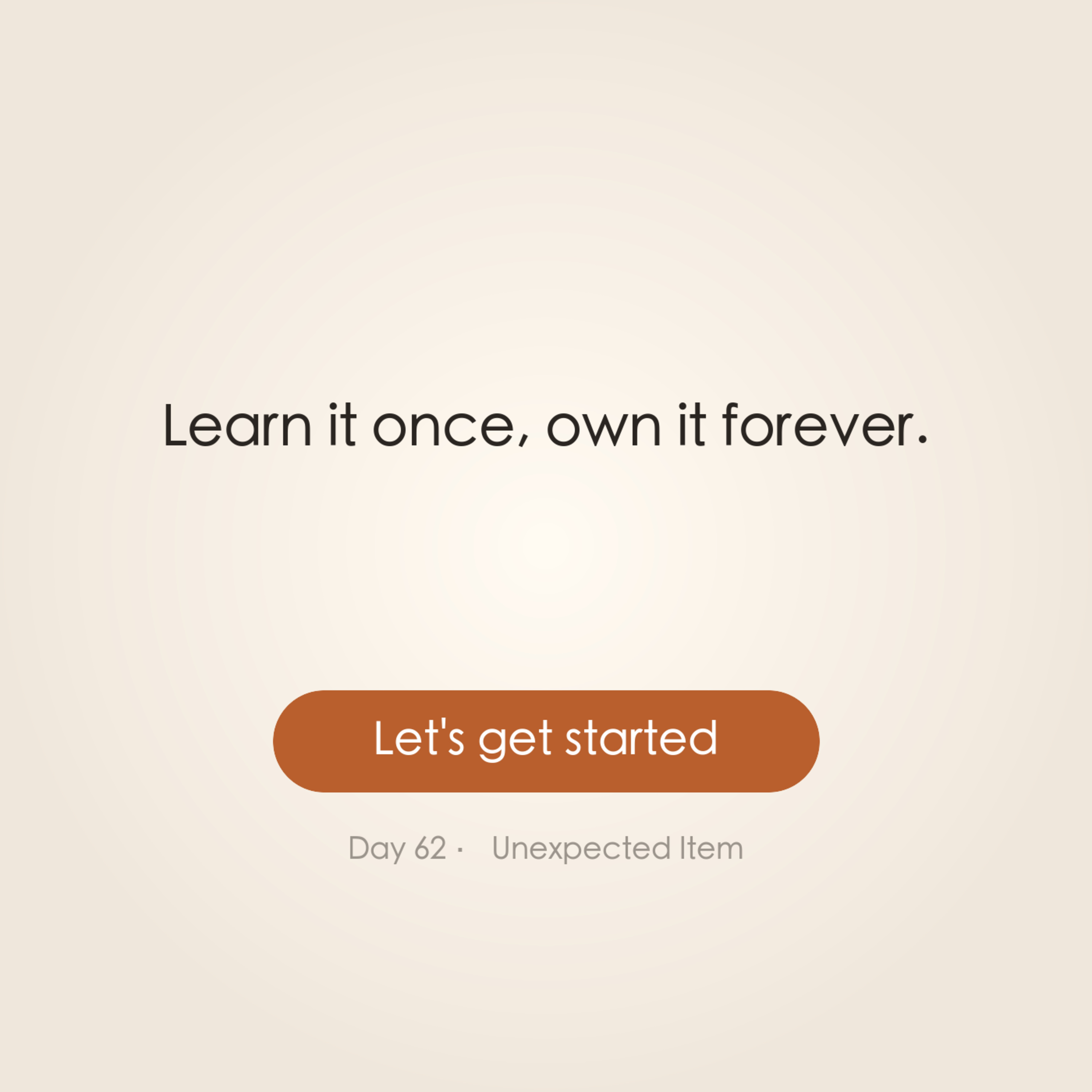 Day 62 · Unexpected Item