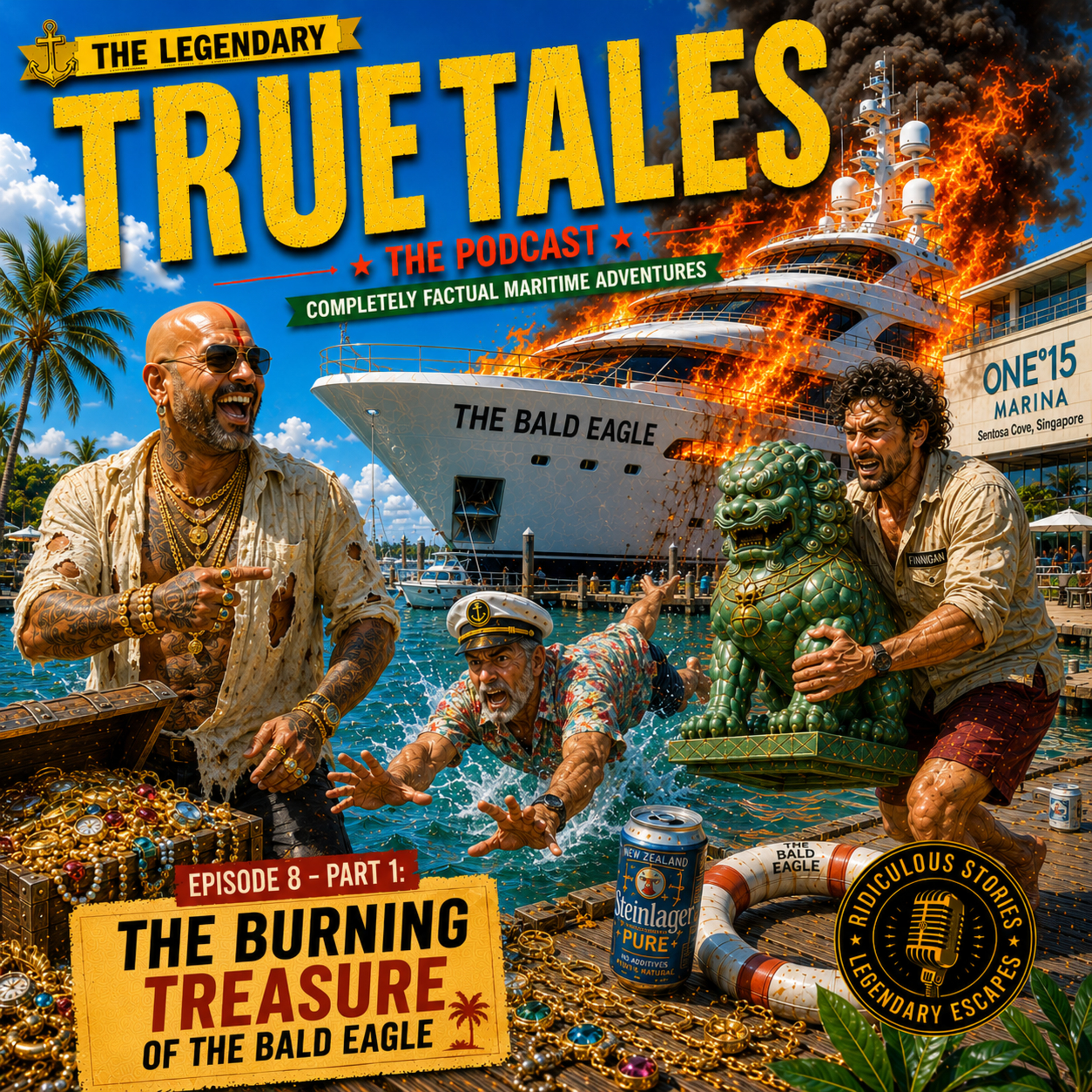 The burning treasure of The Bald Eagle episode artwork