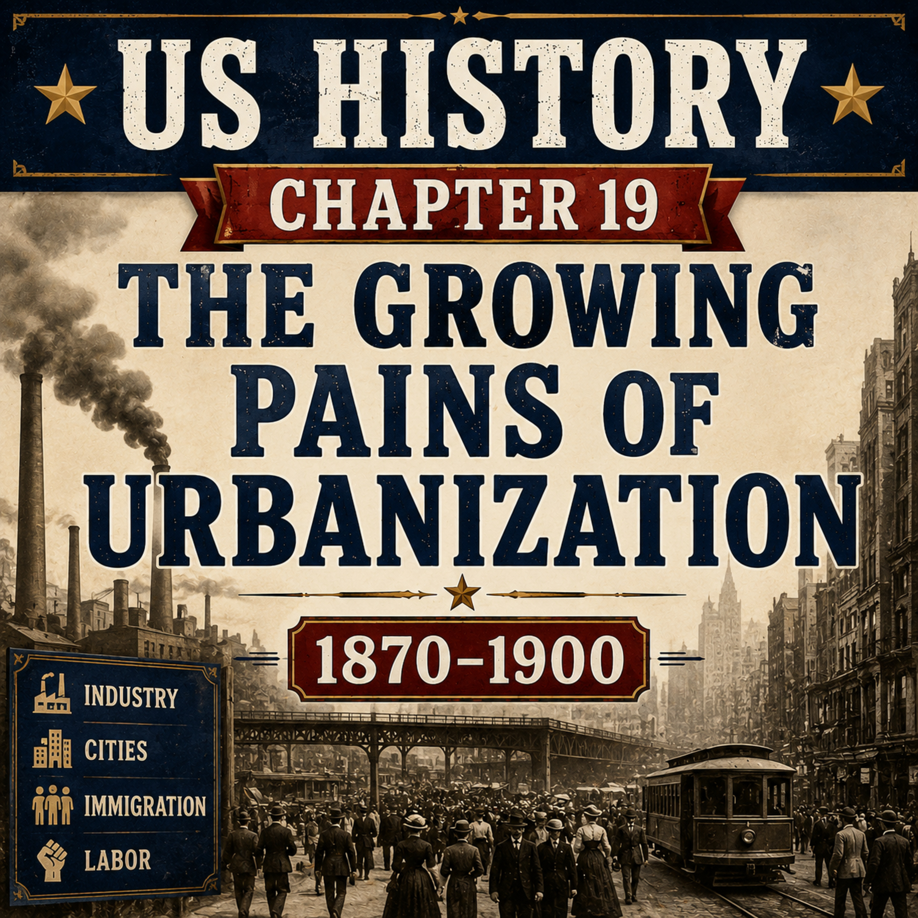 US History Chapter 19 The Growing Pains of Urbanization 1870-1900 episode artwork