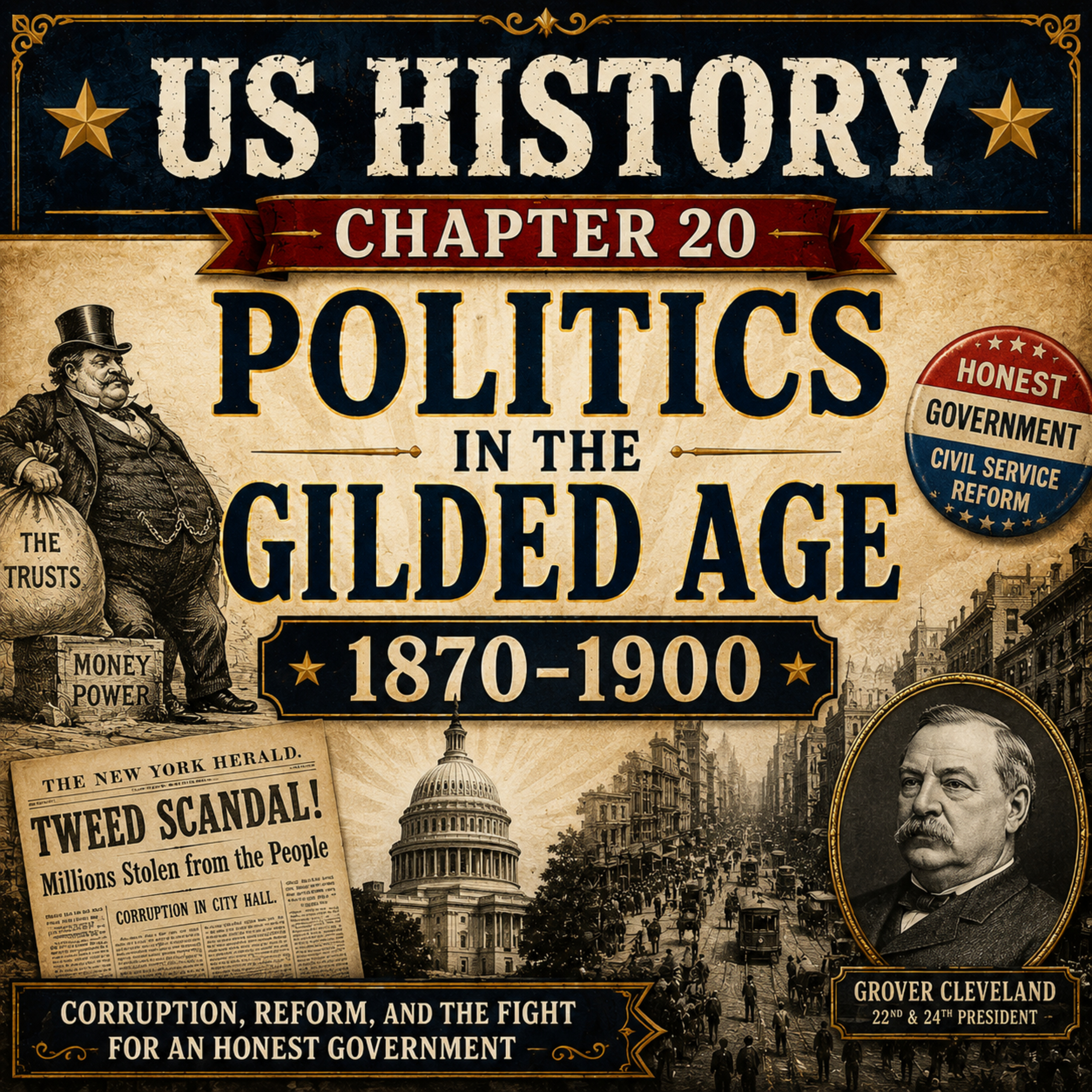 US History Chapter 20 Politics in the Gilded Age 1870-1900 episode artwork