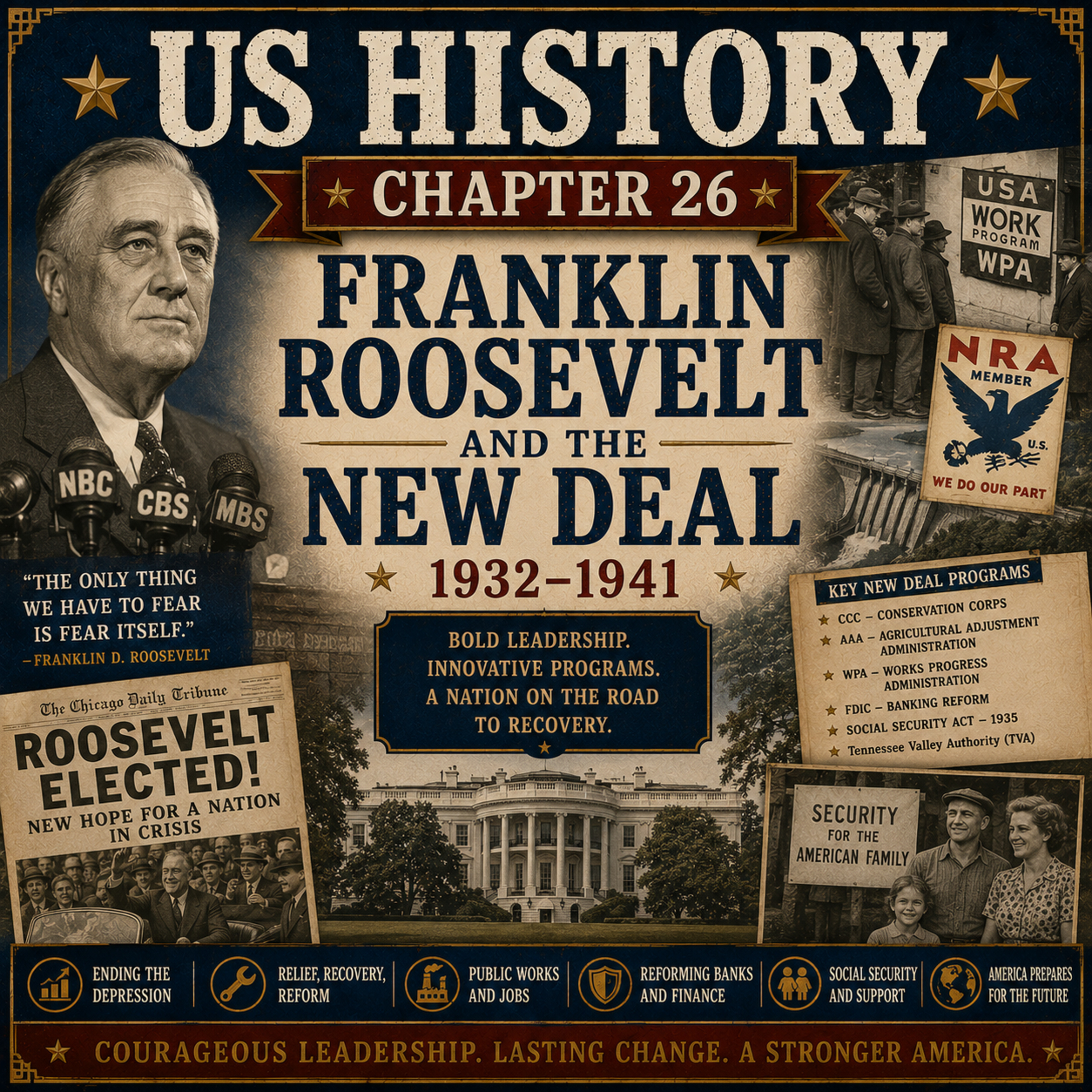 US History Chapter 26 Franklin Roosevelt and the New Deal 1932-1941 episode artwork