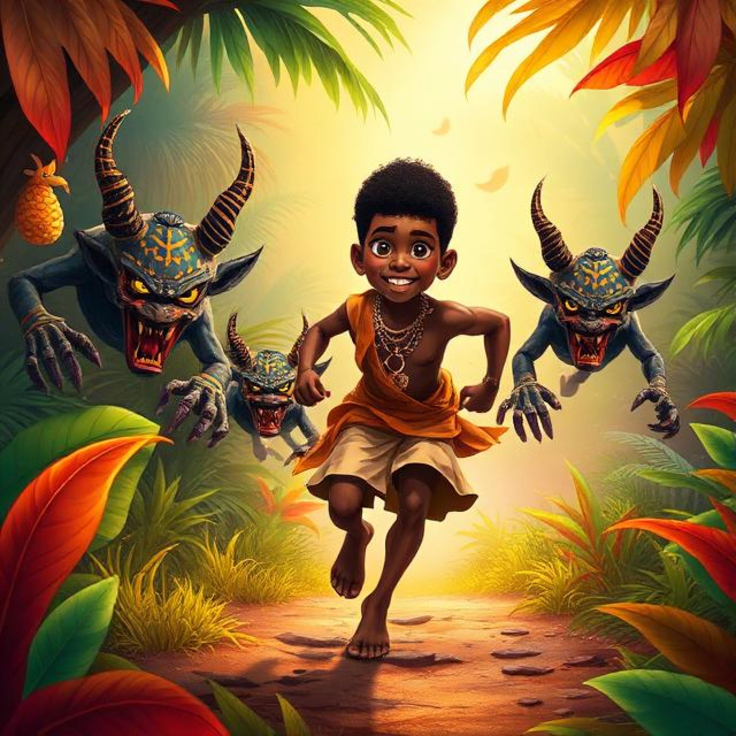 El cazador y los tres demonios - Ghana