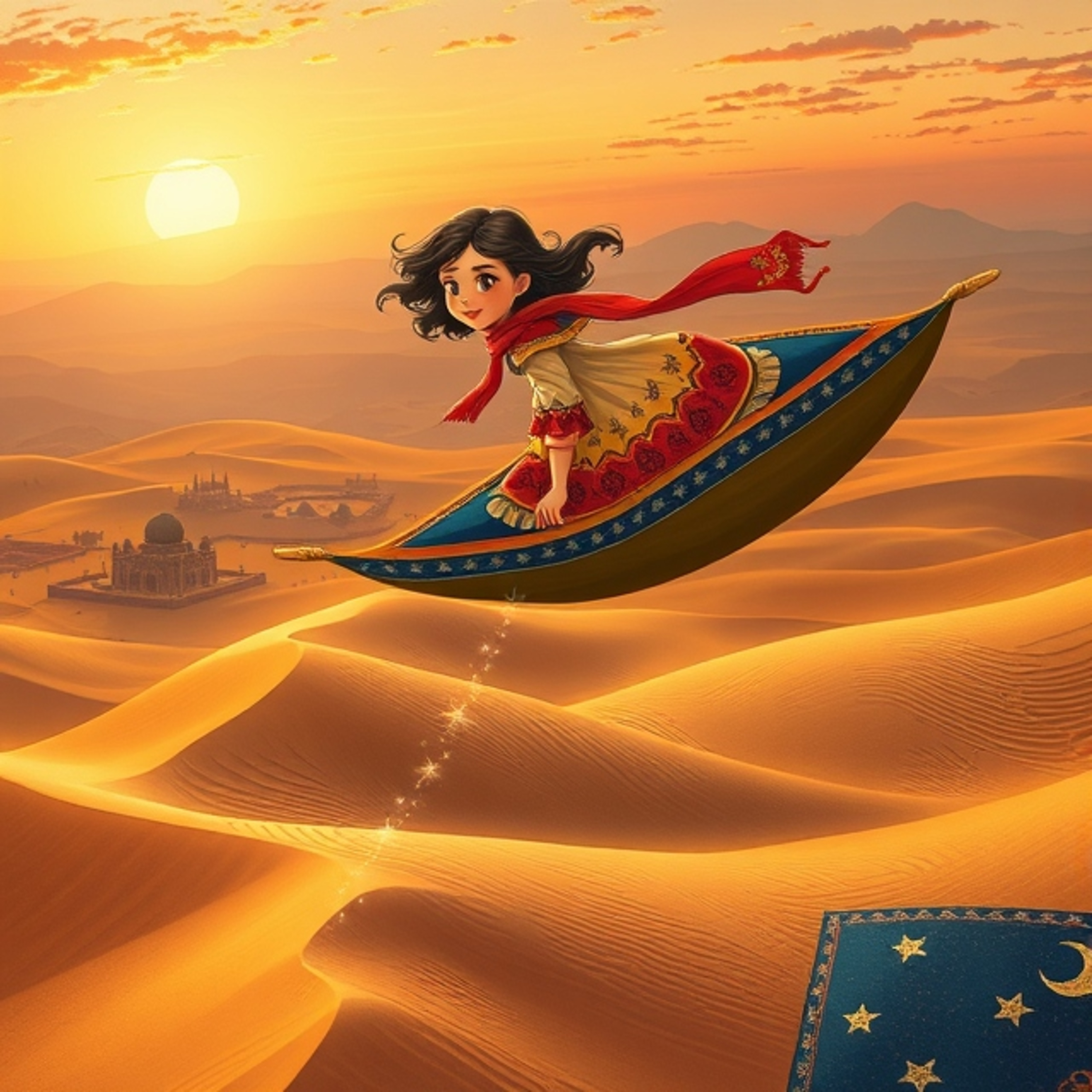 El tapiz de las estrellas brillantes y la niña tejedora - Persia