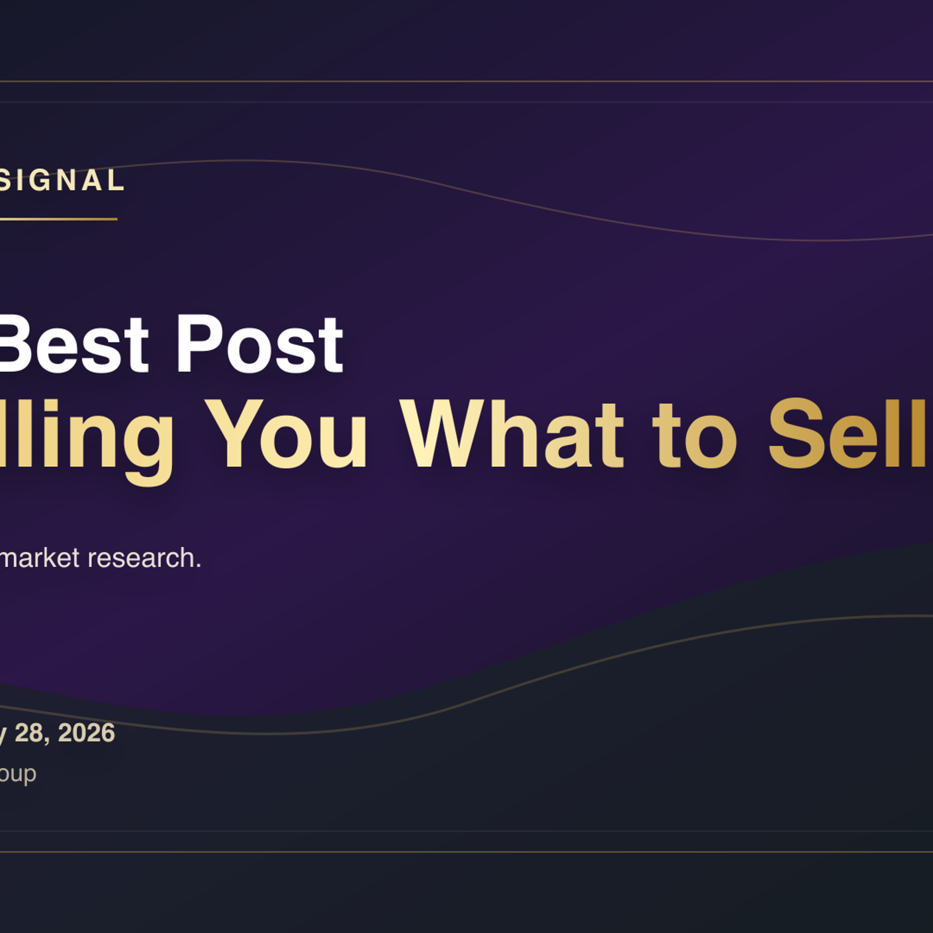 Your Best Post Is Telling You What to Sell episode artwork