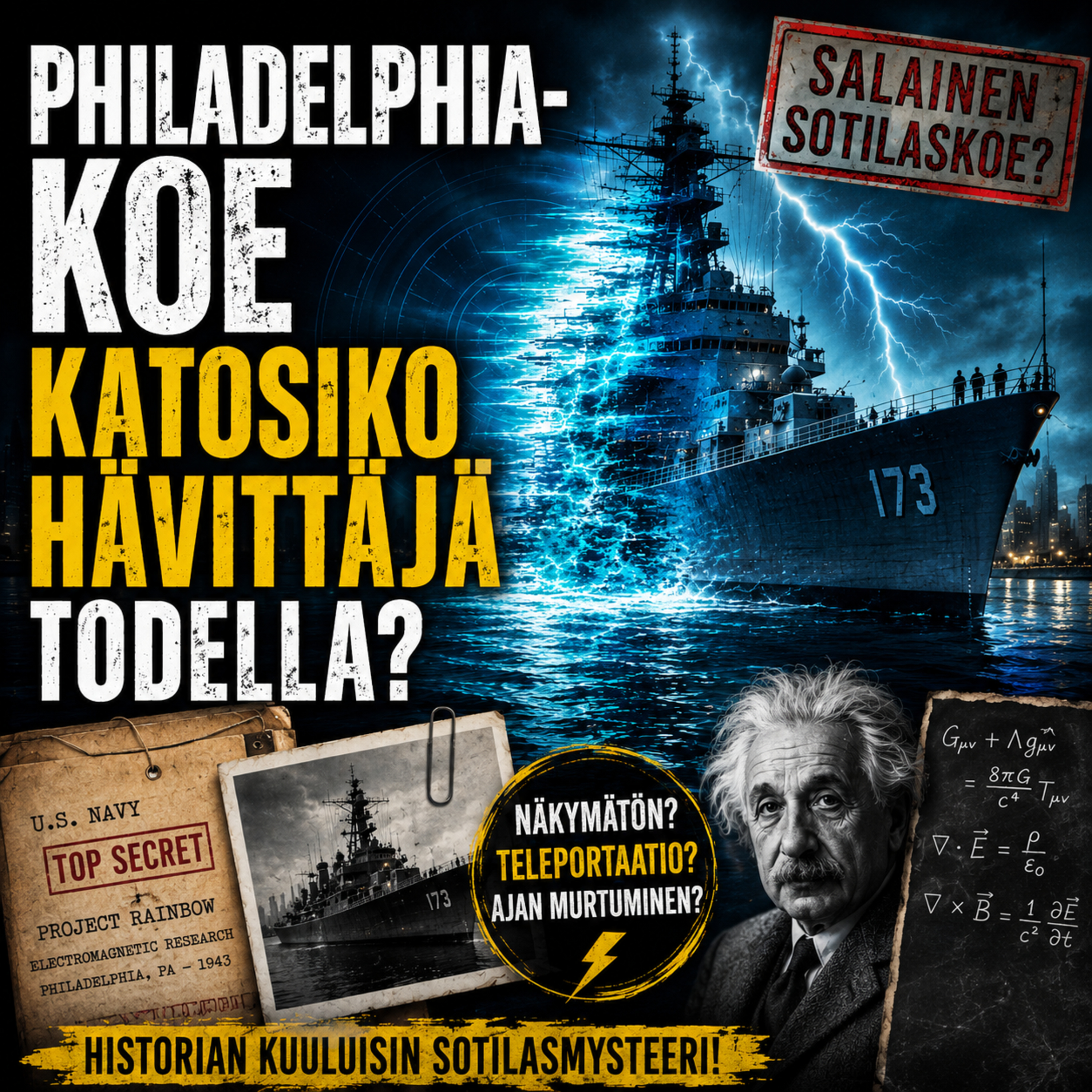 Philadelphia-koe – Katosiko hävittäjä todella? | Historian kuuluisin sotilasmysteeri, USS Eldridge ja salaiset kokeet | Tiede ja tekniikka podcast