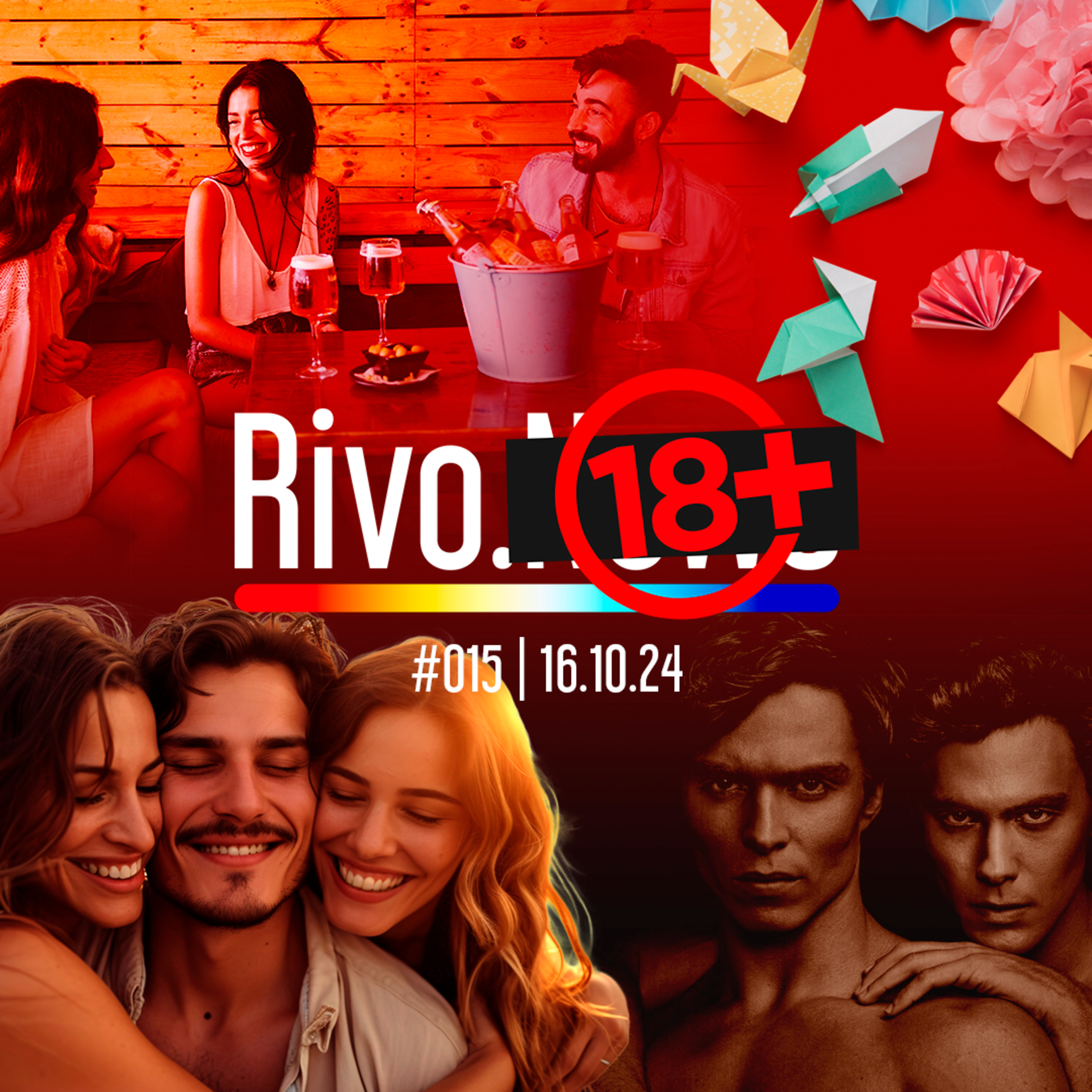ORIGAMI INUSITADO, PAPOS SOBRE SEXO, PROTAGONISMO NO MÉNAGE E IRMÃOS MENENDEZ | Rivo18+ #015 - 16/10 episode artwork