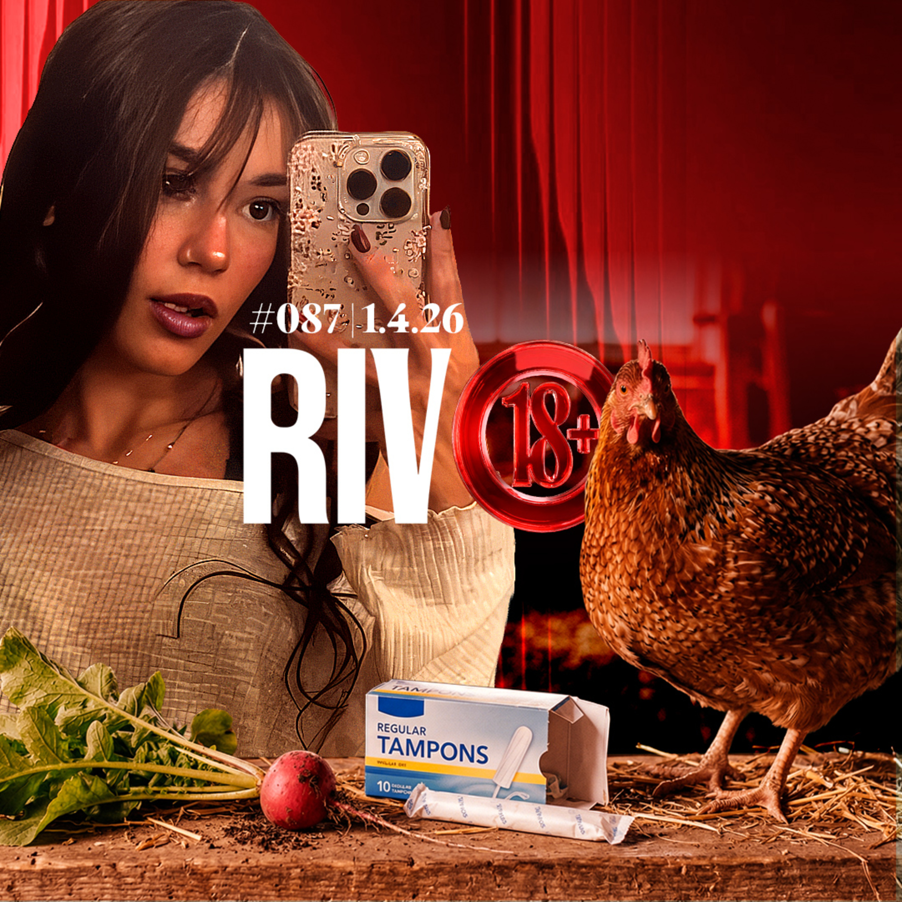 MODELO VIRGEM DO ONYLFANS, RABANETE, GALINHAS E RELATO DO ABSORVENTE | Rivo18+ #087 - 01/04 episode artwork