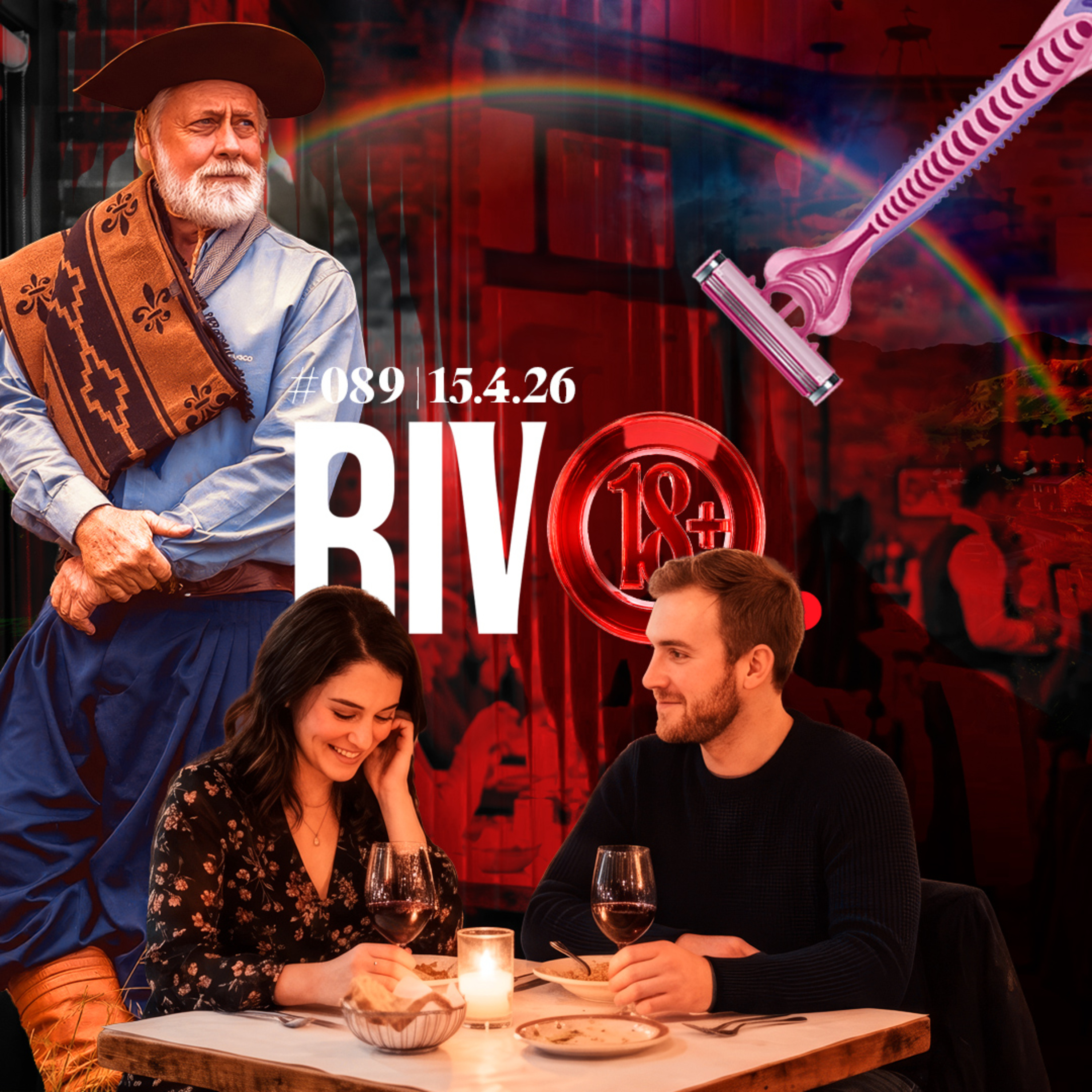 ORGASMO NA DEPILAÇÃO, PERGUNTAS NO DATE, BEIJO ARCO-ÍRIS E MANO LIMA | Rivo18+ #089 - 15/04 episode artwork