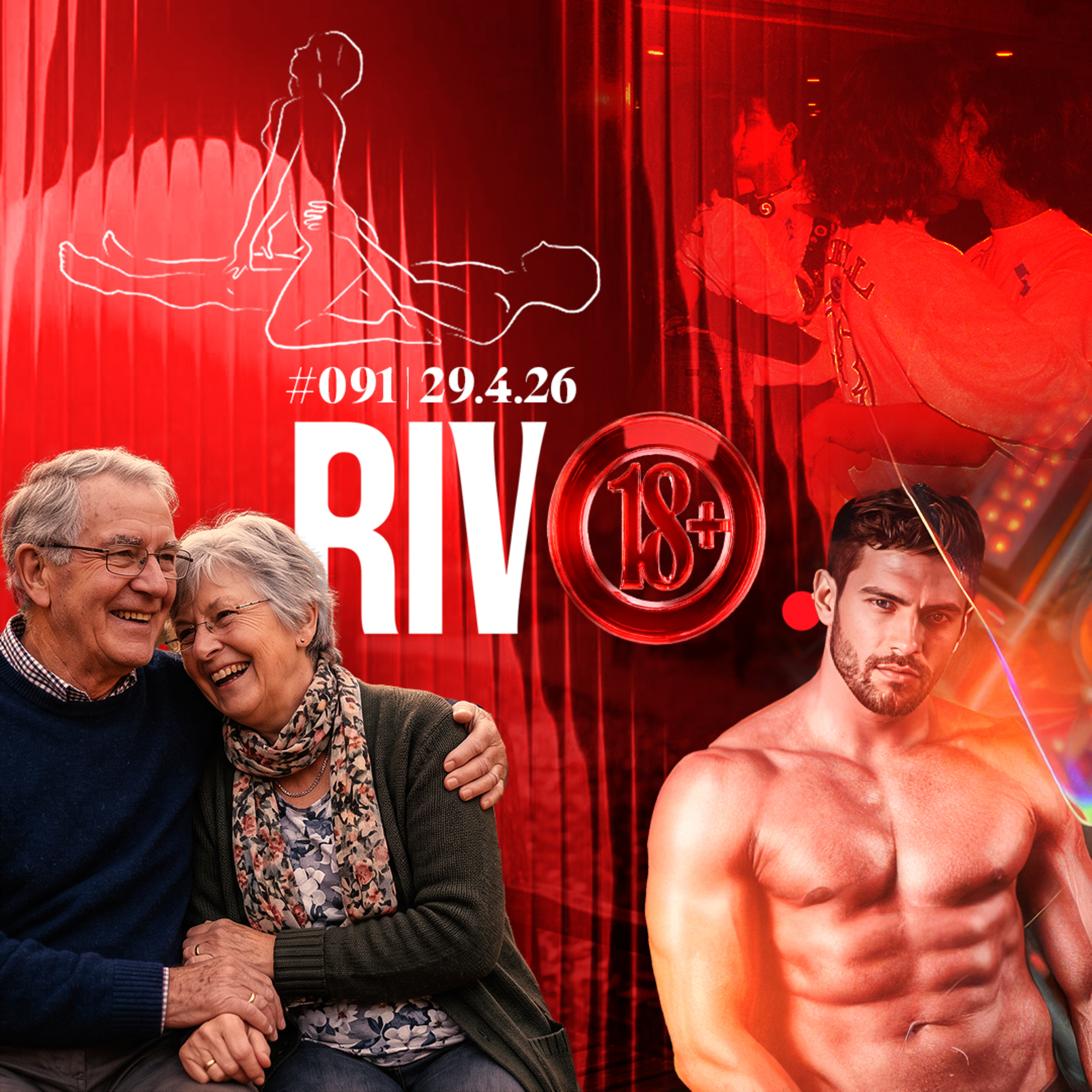 CONCURSO DE PIROCA, PIORES POSIÇÕES, MARATONA DO BEIJO E FLAGRANDO SOGROS | Rivo18+ #091 - 29/04 episode artwork