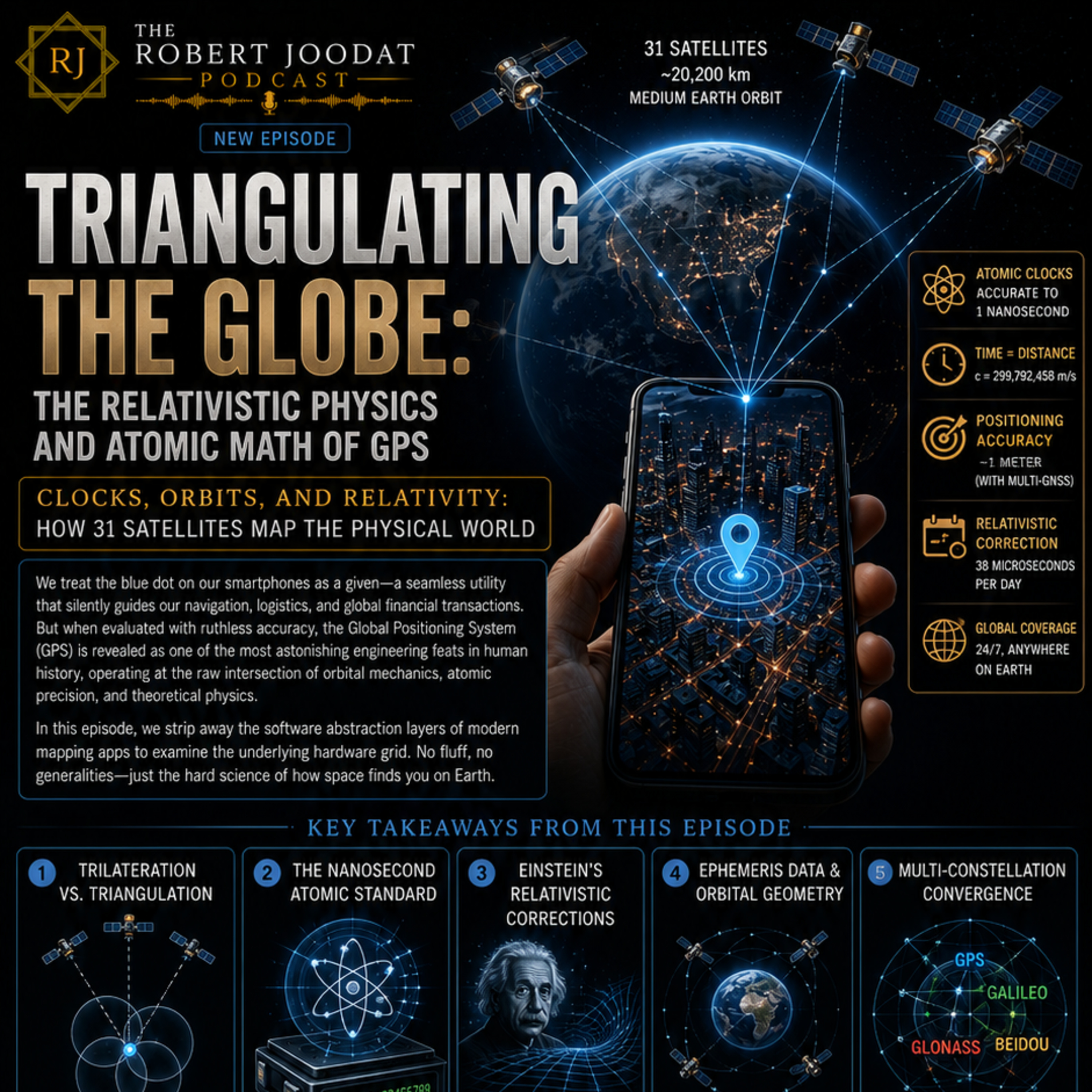 Triangulating the Globe: The Relativistic Physics and Atomic Math of GPS​ 🌐  episode artwork