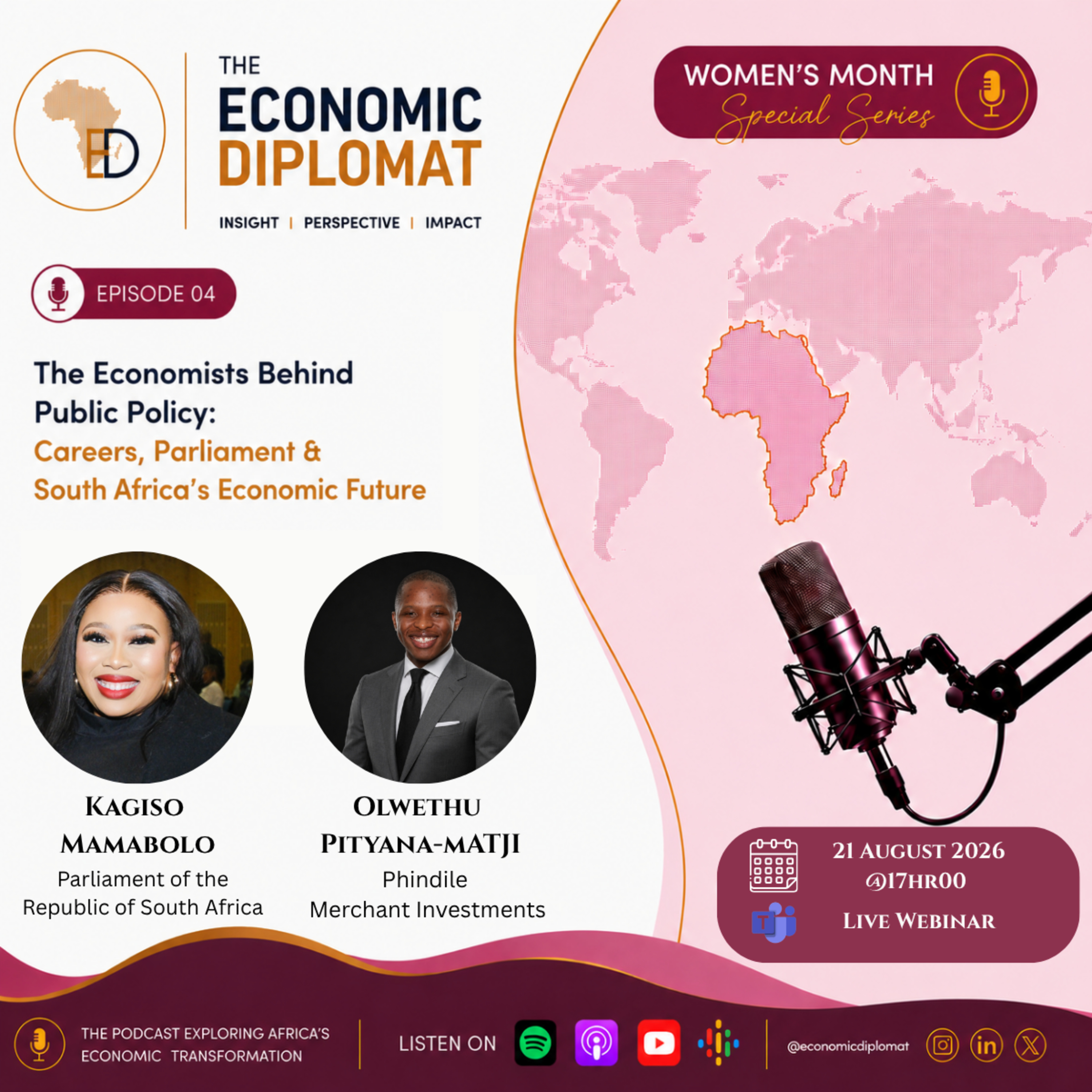 The Economists Behind Public Policy: Careers, Parliament & South Africa’s Economic Future (Live Webinar)
