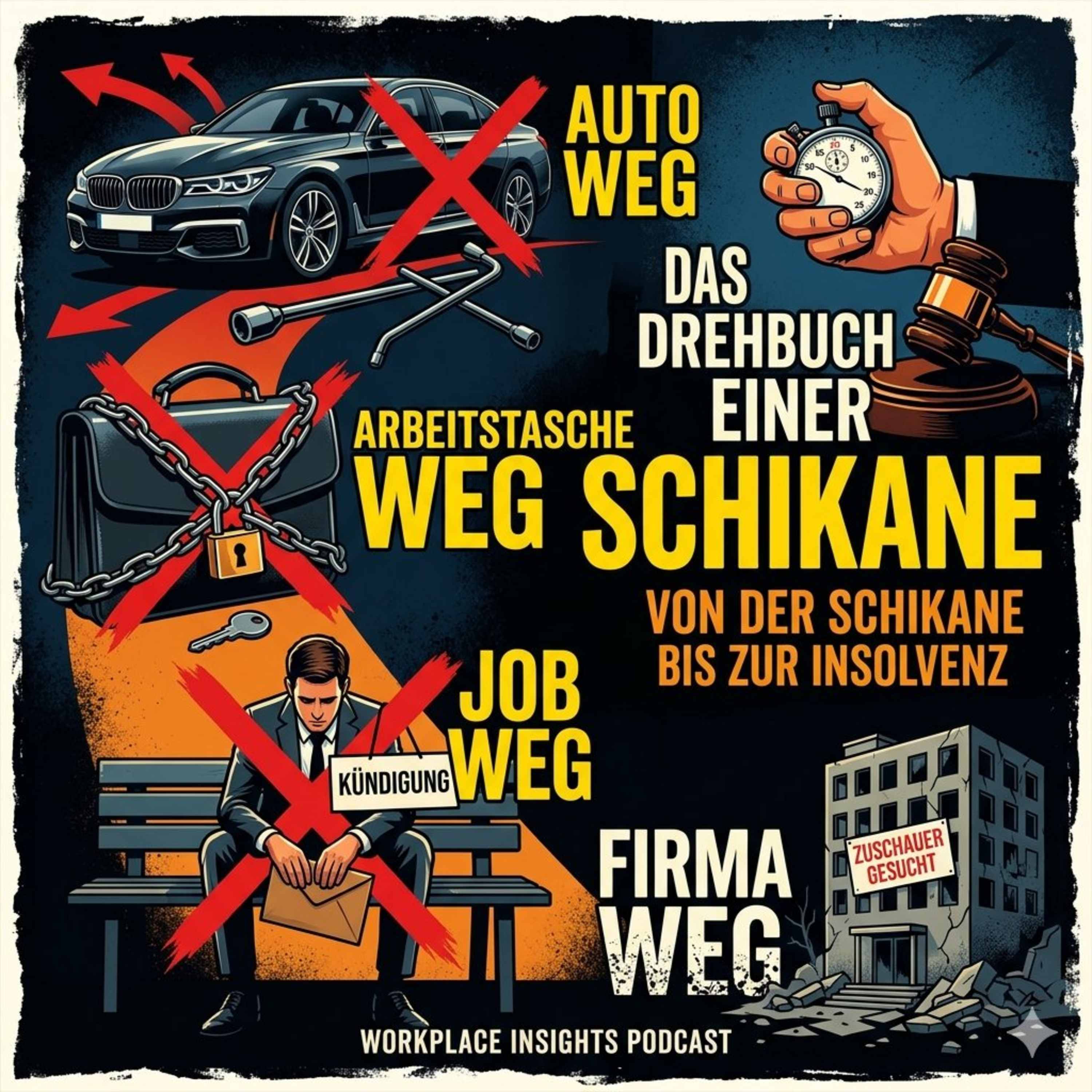 ​Auto weg, Arbeitstasche weg, Job weg... Firma weg! Das Drehbuch einer Schikane episode artwork