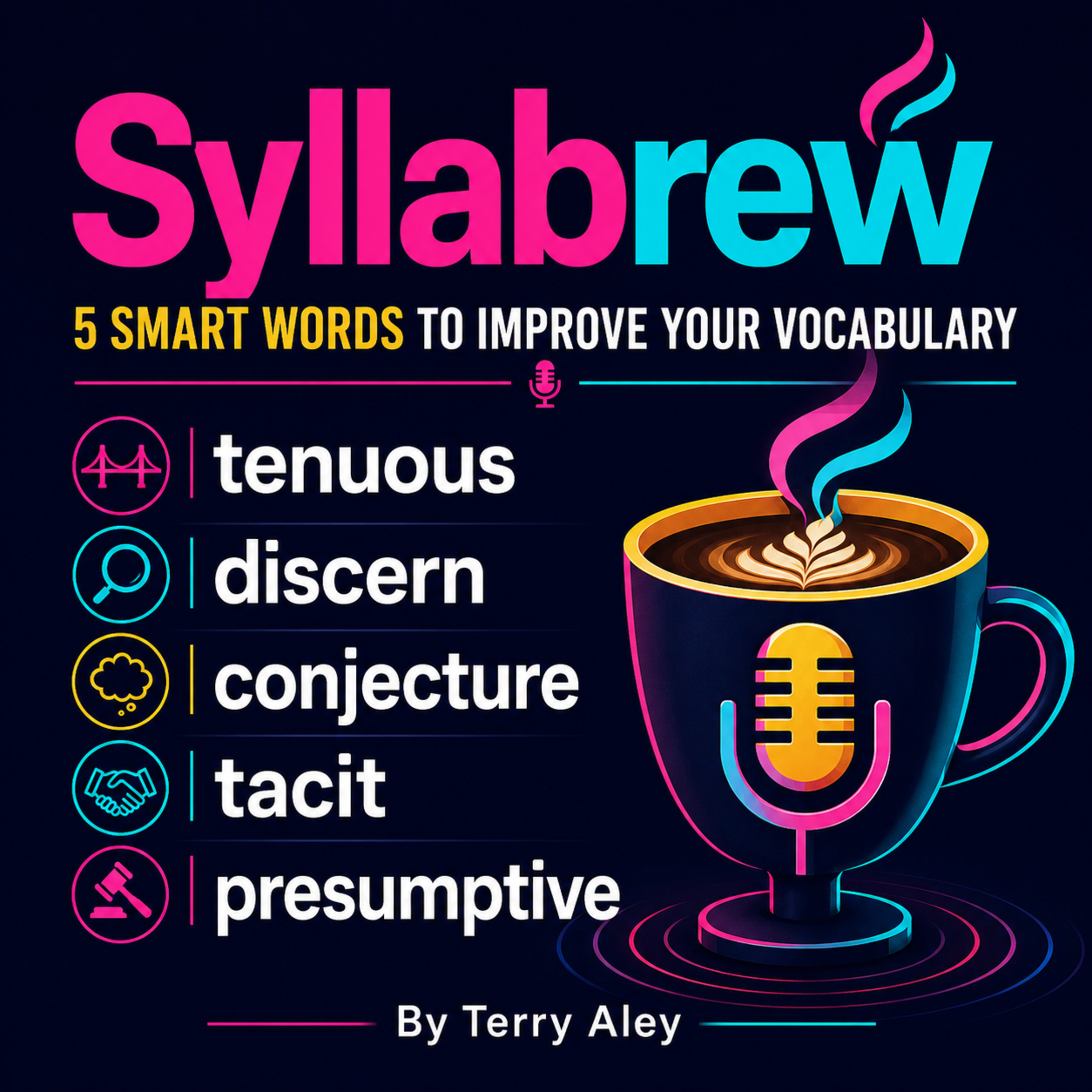 Syllabrew Episode 4: 5 Smart Words to Improve Your Vocabulary: Tenuous, Discern, Conjecture, Tacit, Presumptive episode artwork