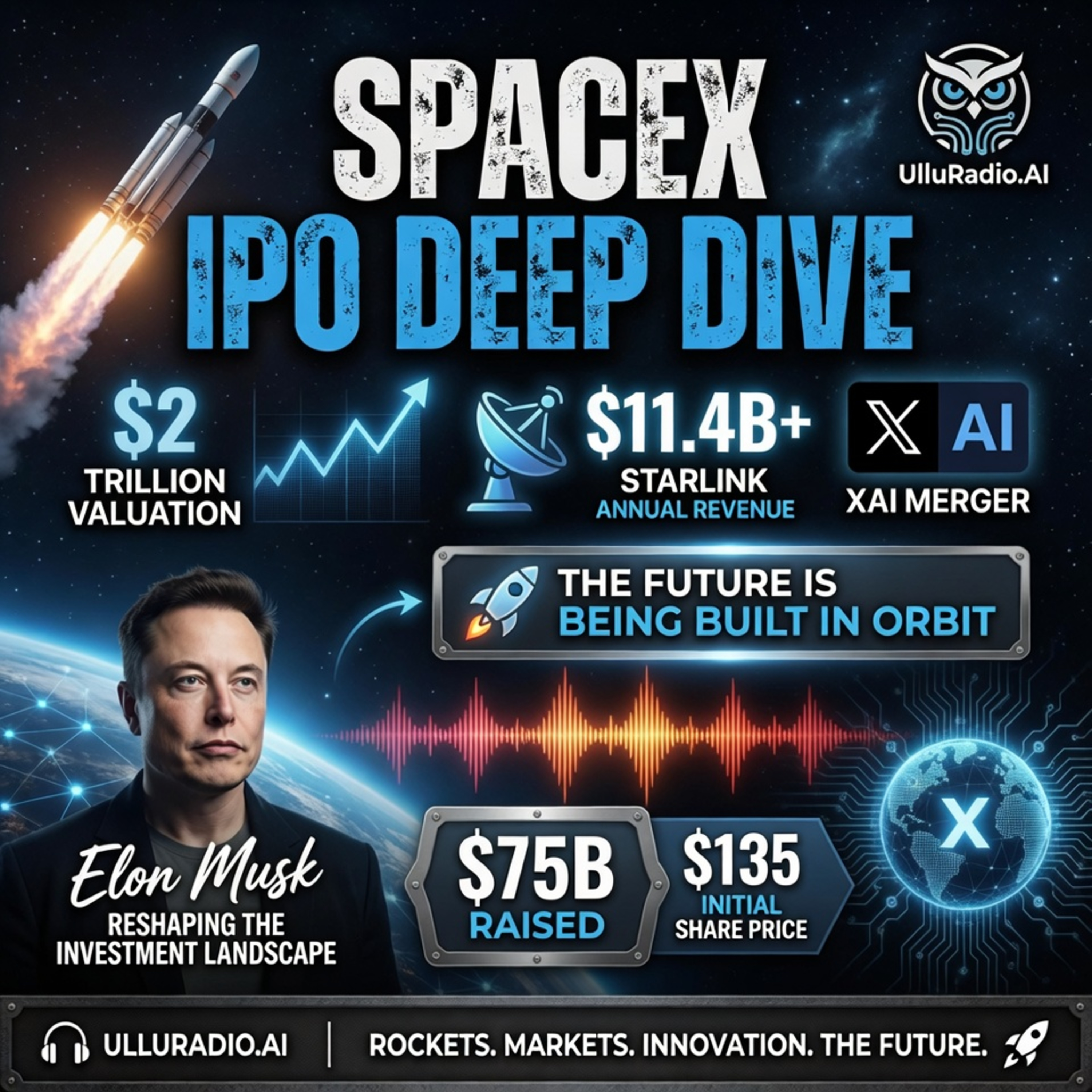 🚀 𝗦𝗽𝗮𝗰𝗲𝗫 𝗜𝗣𝗢 𝗗𝗲𝗲𝗽 𝗗𝗶𝘃𝗲: $𝟮 𝗧𝗿𝗶𝗹𝗹𝗶𝗼𝗻 𝗩𝗮𝗹𝘂𝗮𝘁𝗶𝗼𝗻, 𝗦𝘁𝗮𝗿𝗹𝗶𝗻𝗸 𝗥𝗲𝘃𝗲𝗻𝘂𝗲 & 𝘅𝗔𝗜 𝗠𝗲𝗿𝗴𝗲𝗿 𝗘𝘅𝗽𝗹𝗮𝗶𝗻𝗲𝗱 episode artwork