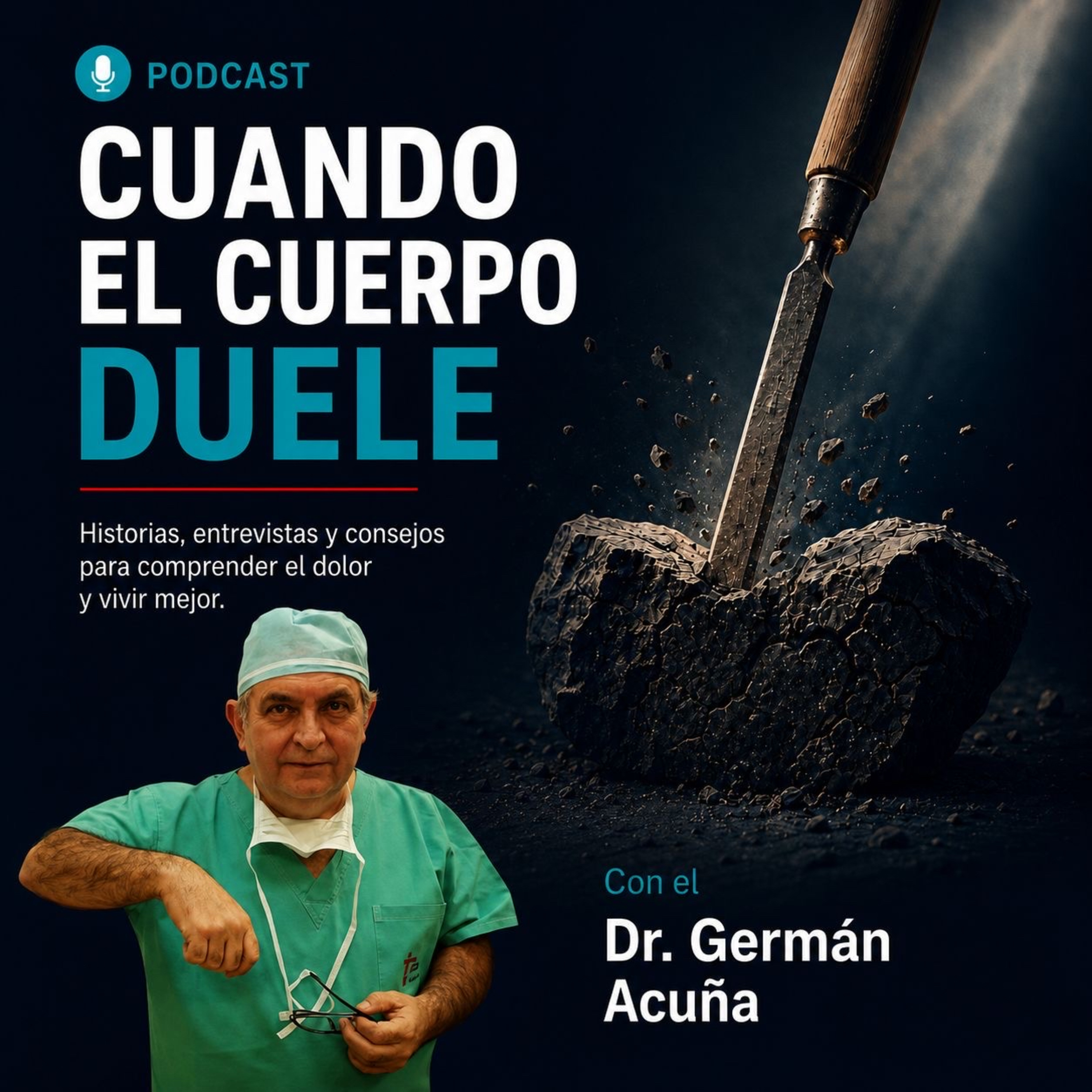 Portada de Cuando el Cuerpo Duele,                          con el Dr. Germán Acuña