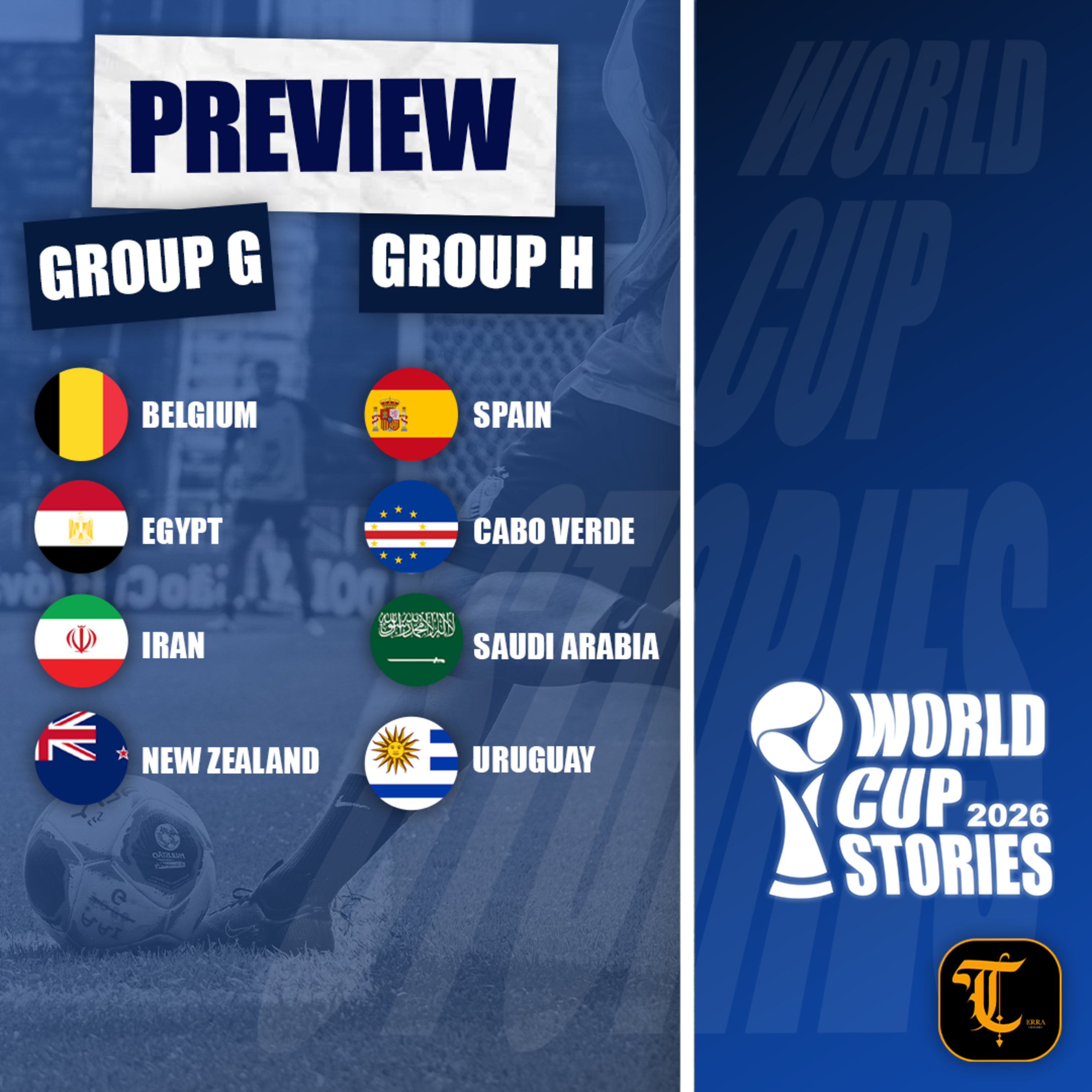 World Cup Stories 2026 - Group G & H Preview