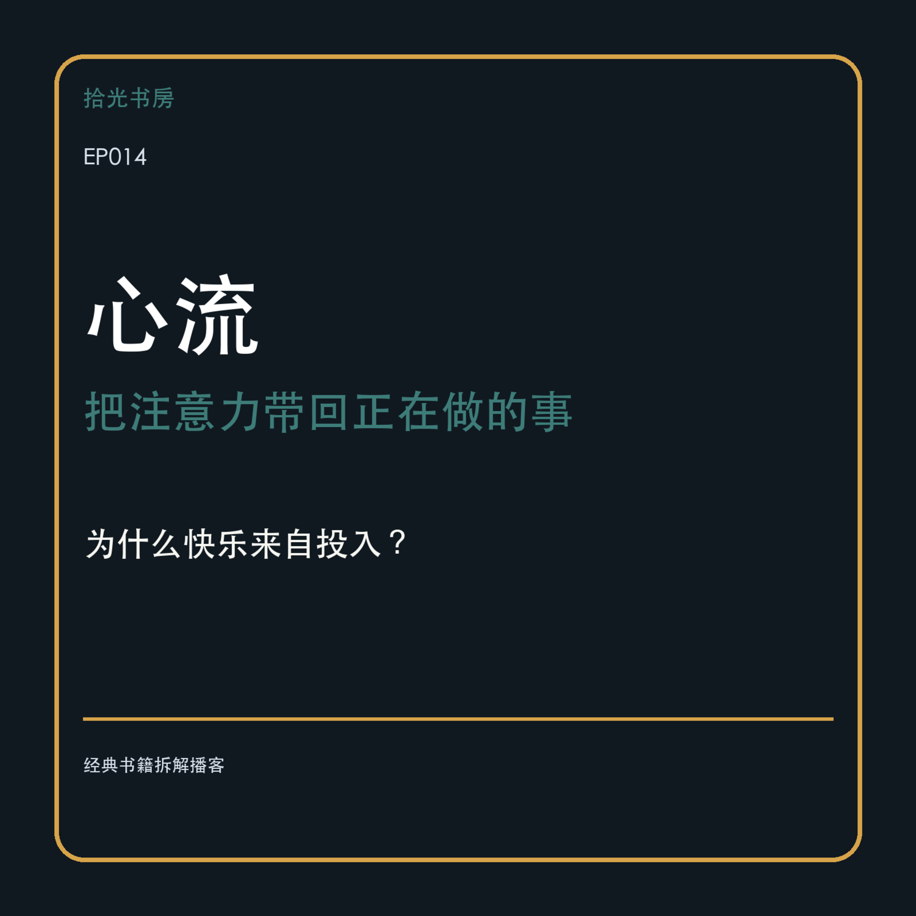 EP014｜《心流》：为什么真正的快乐，不是放空，而是全身心投入？ episode artwork