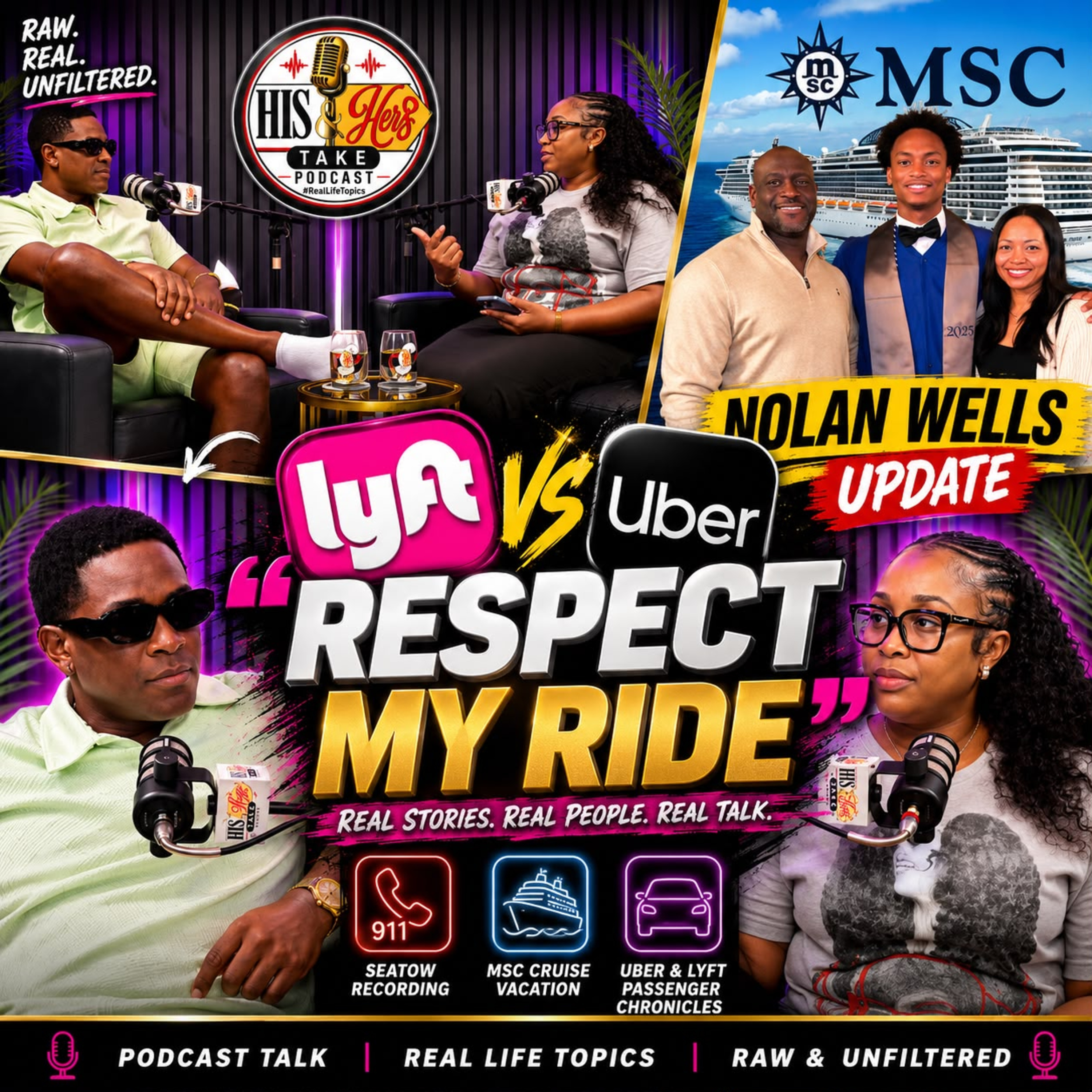 Ep.12 | Nolan Wells Update + 911 Sea Tow Recording + Cruise Talk + Rideshare Chronicles Uber Vs Lyft episode artwork