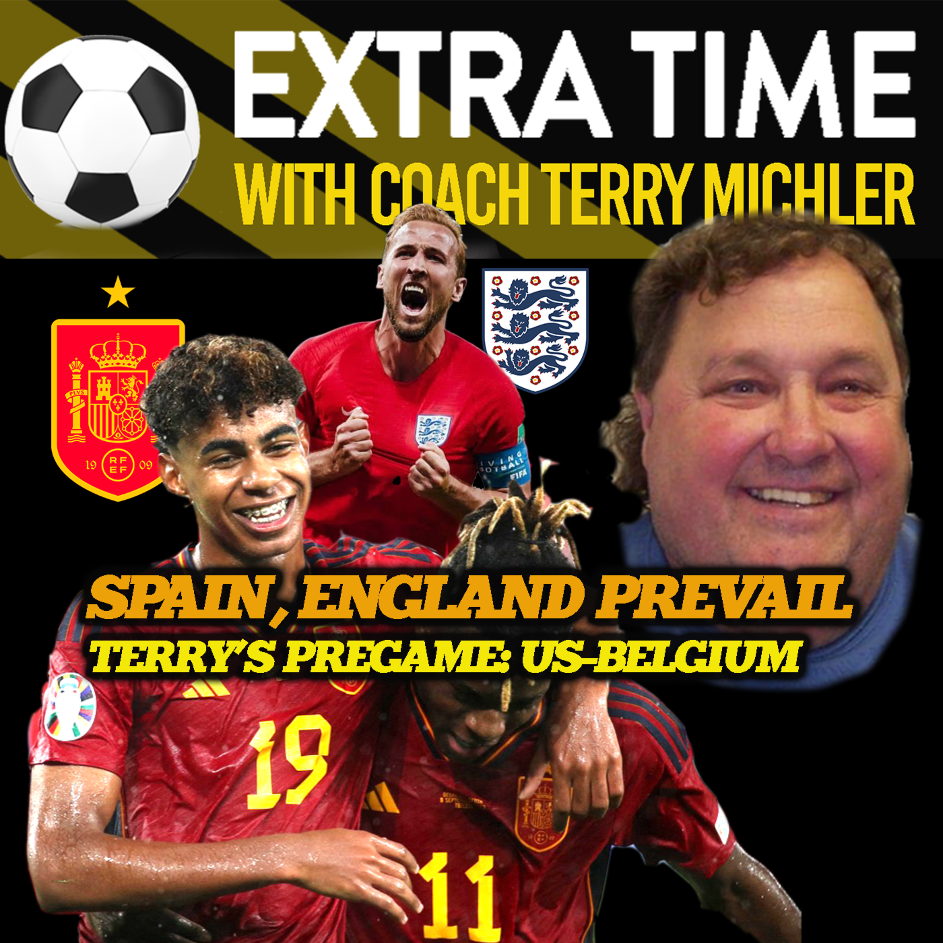 7.6.26 | #ThreeLions rain on Mexico | Spain says "Adios, Renaldo" | Red Card Fallout: Belgium Balks at Balogun reversal | #WC26 Turnstiles won't stop spinning | Terry's Pregame: US-Belgium episode artwork