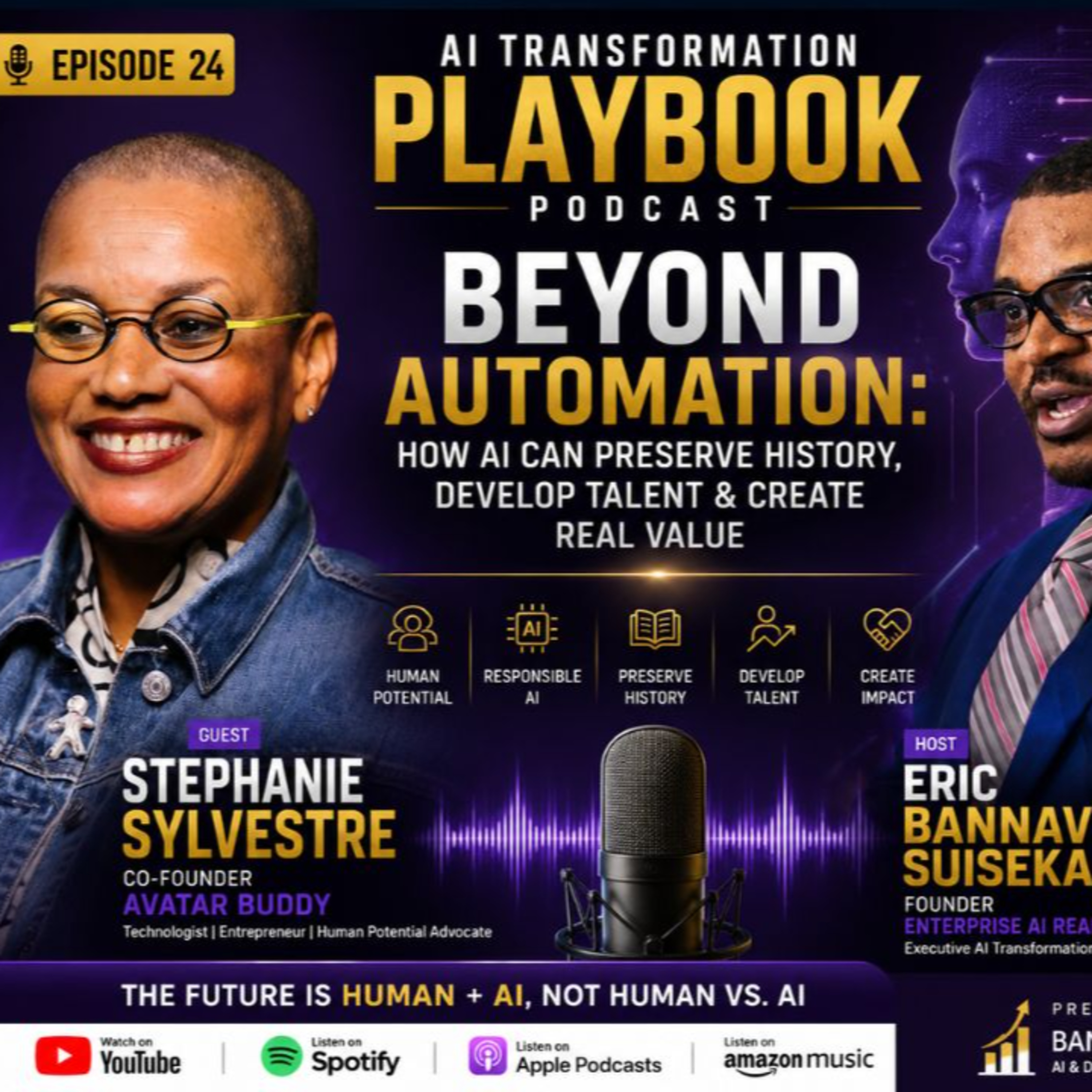 AI Won’t Replace Human Potential—But Bad Leadership Might | Stephanie Sylvestre & Eric Bannavti Suiseka episode artwork