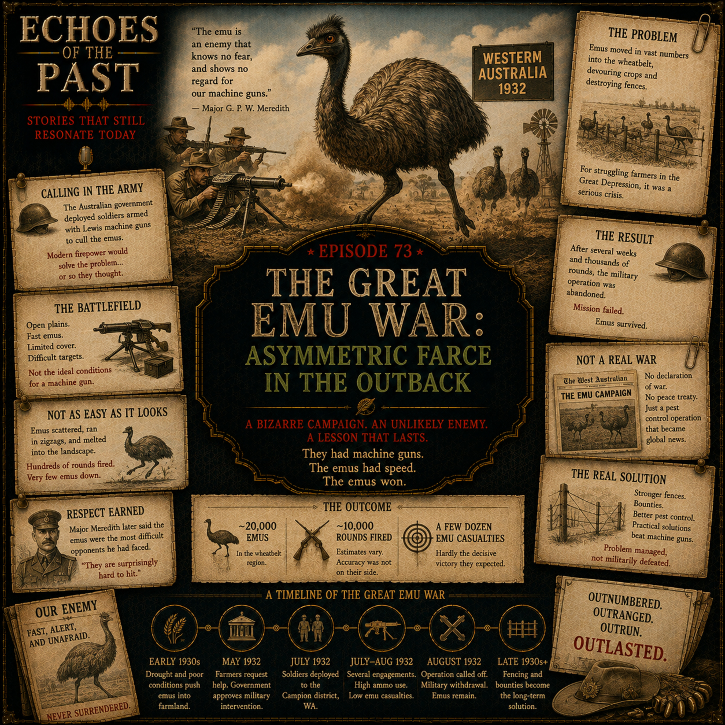 Episode 73: The Great Emu War — Asymmetric Farce in the Outback episode artwork