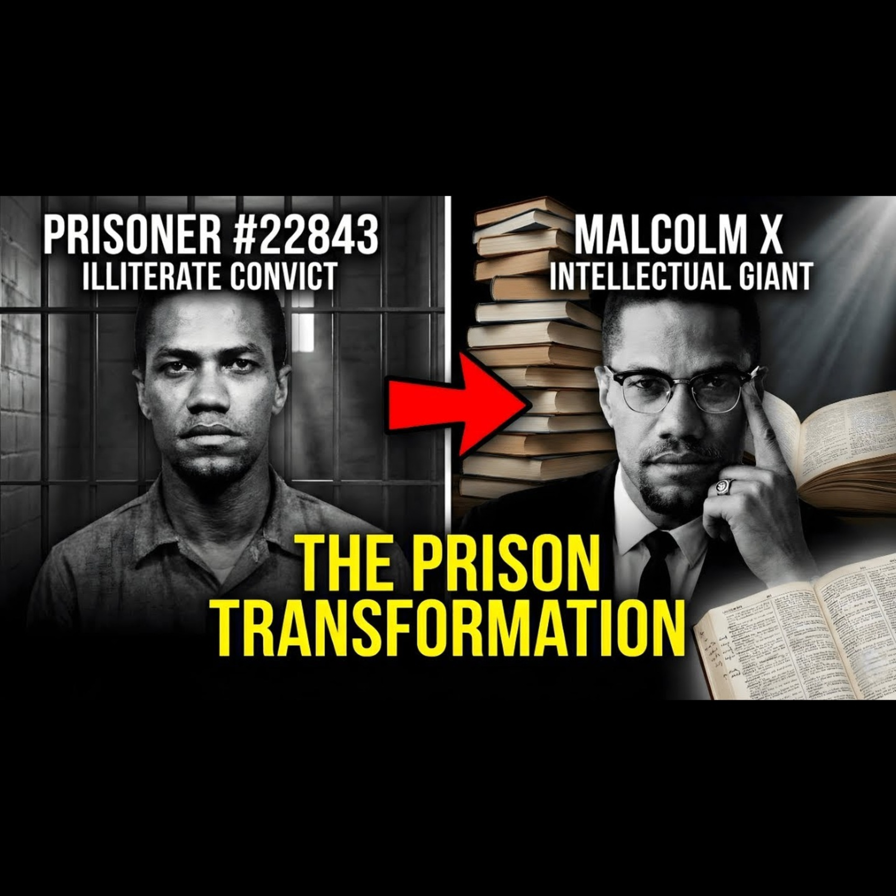 Malcolm X How Prison Self-Education Forged a Revolutionary | Black History Icons episode artwork