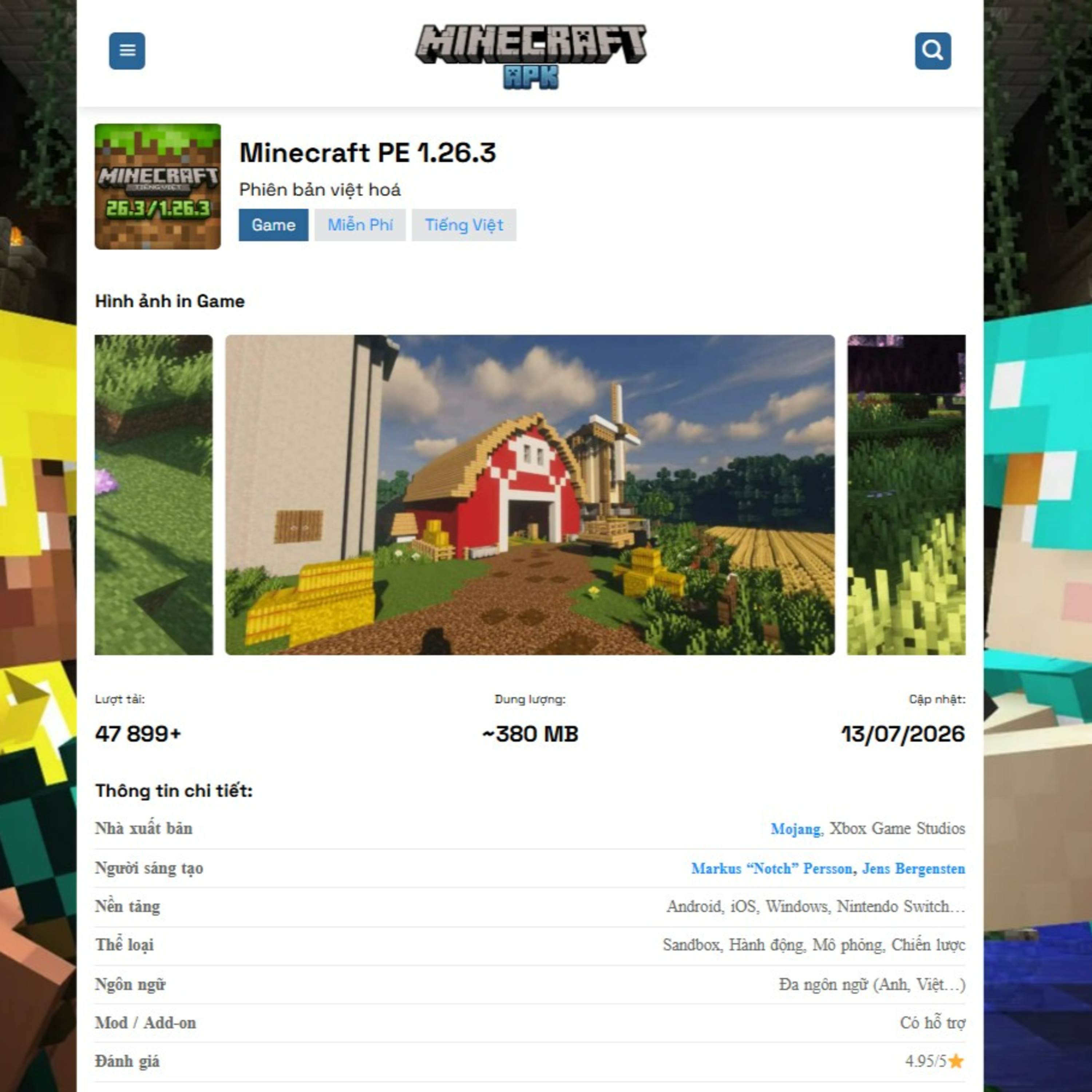 Tải Minecraft Miễn Phí APK⁠
