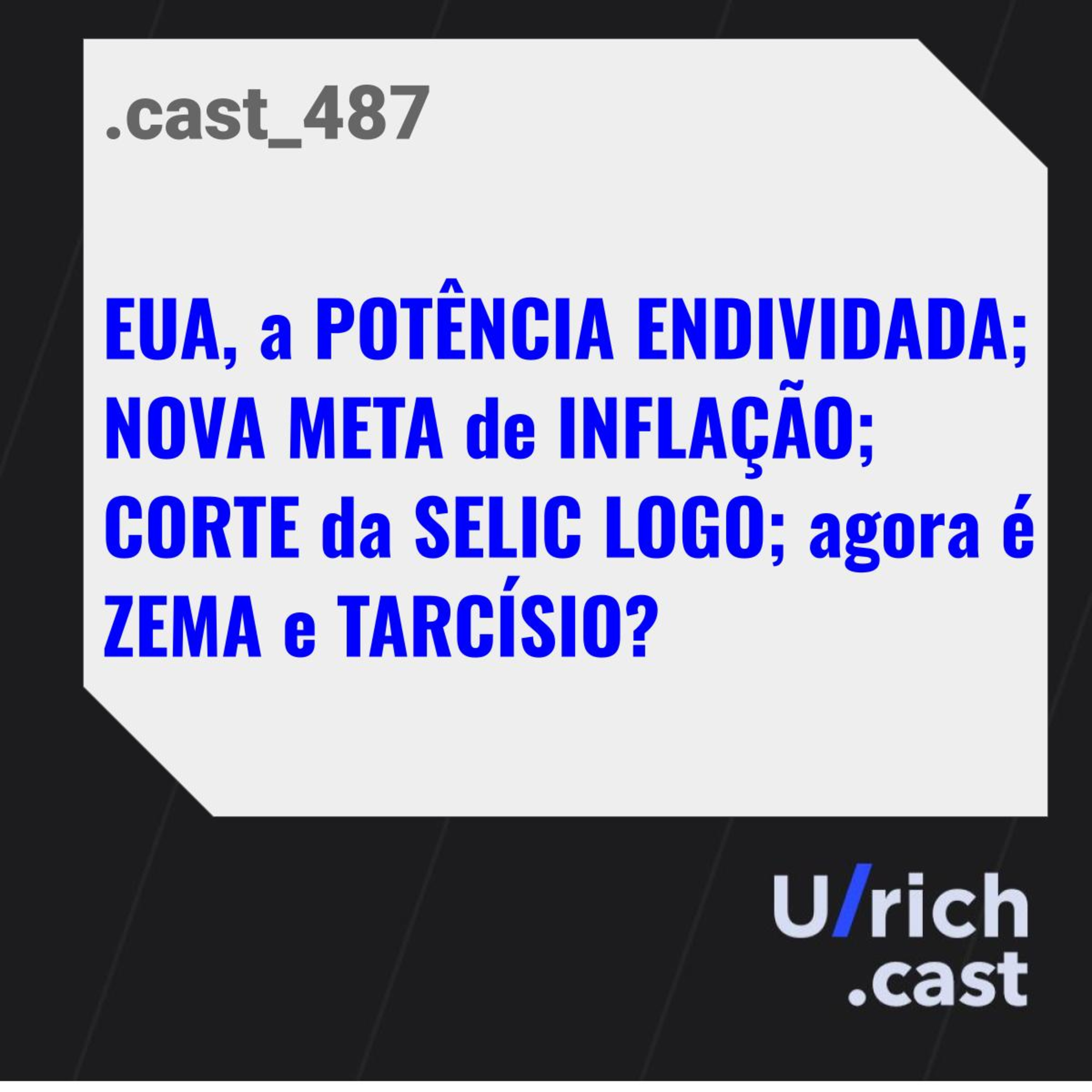 EUA, a POTÊNCIA ENDIVIDADA; NOVA META de INFLAÇÃO; CORTE da SELIC LOGO; agora é ZEMA e TARCÍSIO?