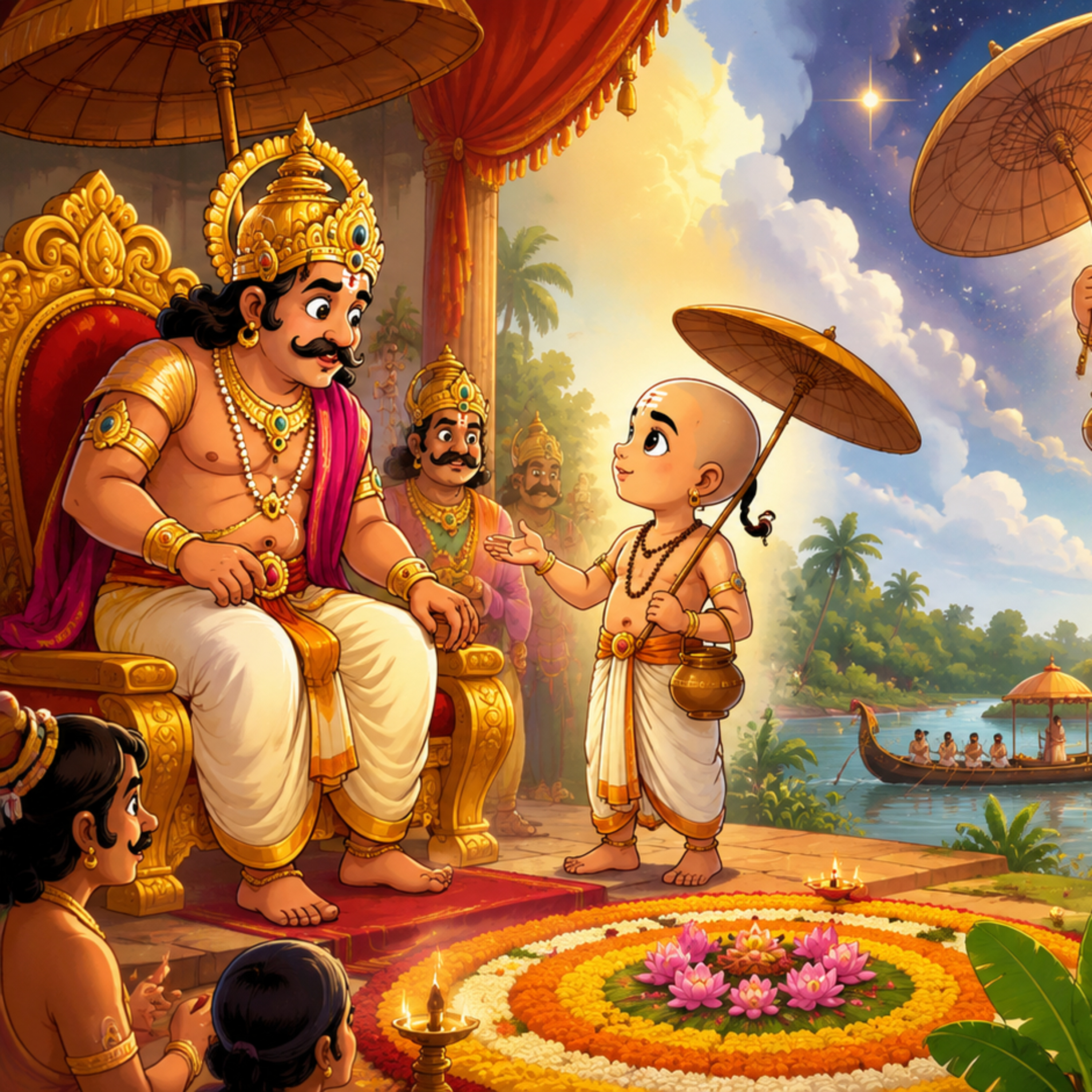മഹാബലിയുടെയും ഓണത്തിന്റെയും കഥ ||The Story of Mahabali for Kids || Malayalam Bedtime Stories || Onam