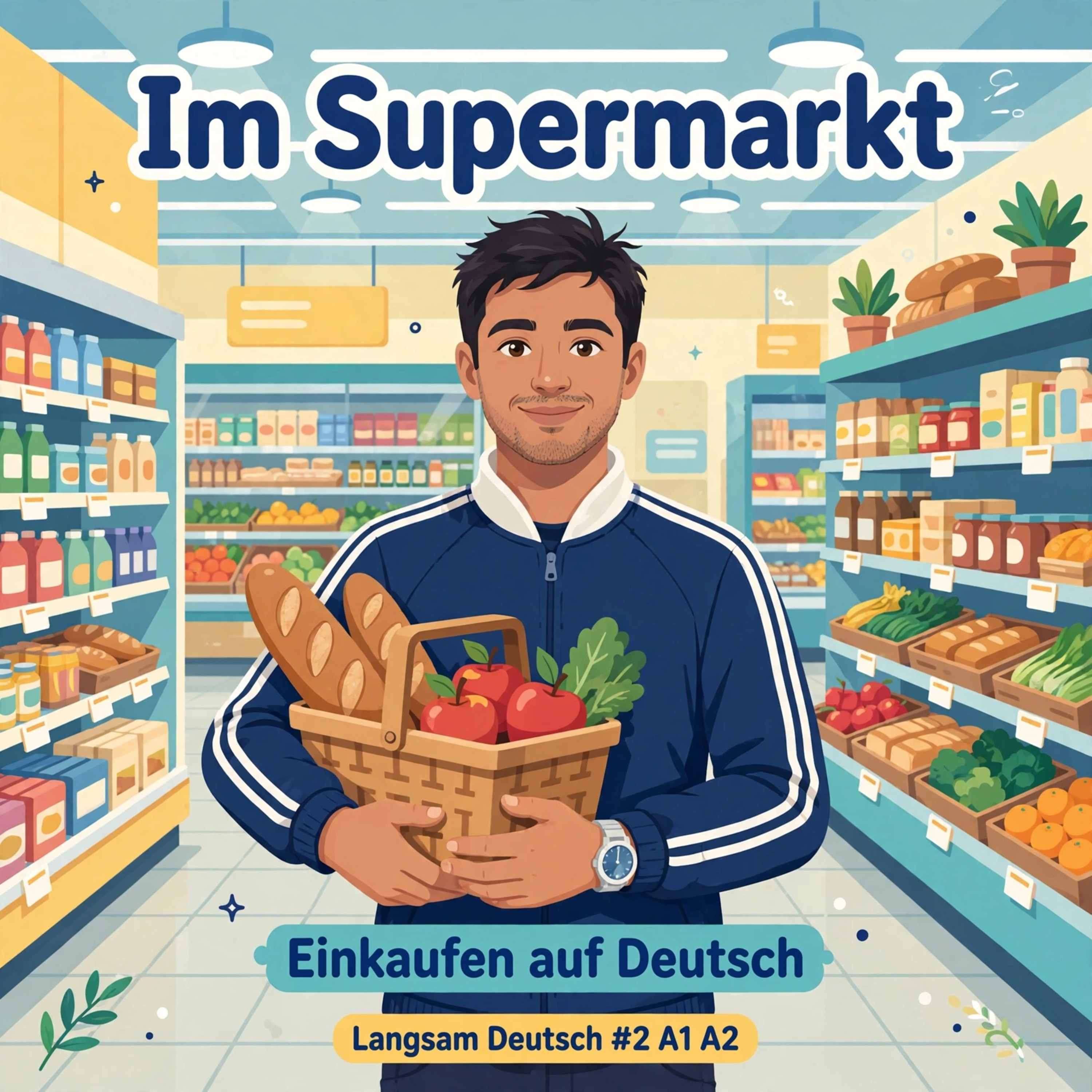 Im Supermarkt – Einkaufen auf Deutsch | Deutsch lernen A1 A2 B1 | Langsam Deutsch #2