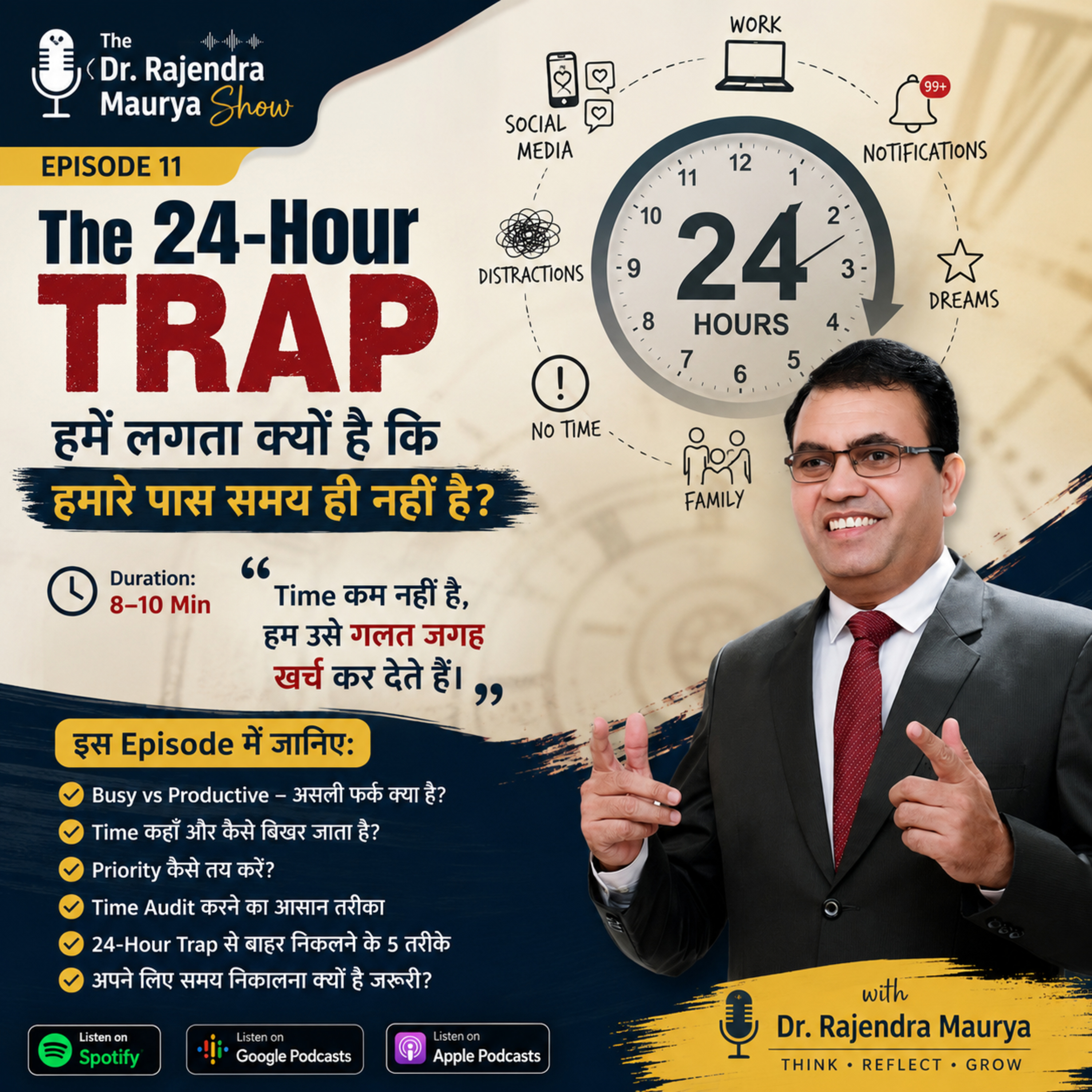 Episode 11 : The 24-Hour Trap : हमें लगता क्यों है कि हमारे पास समय ही नहीं है? episode artwork