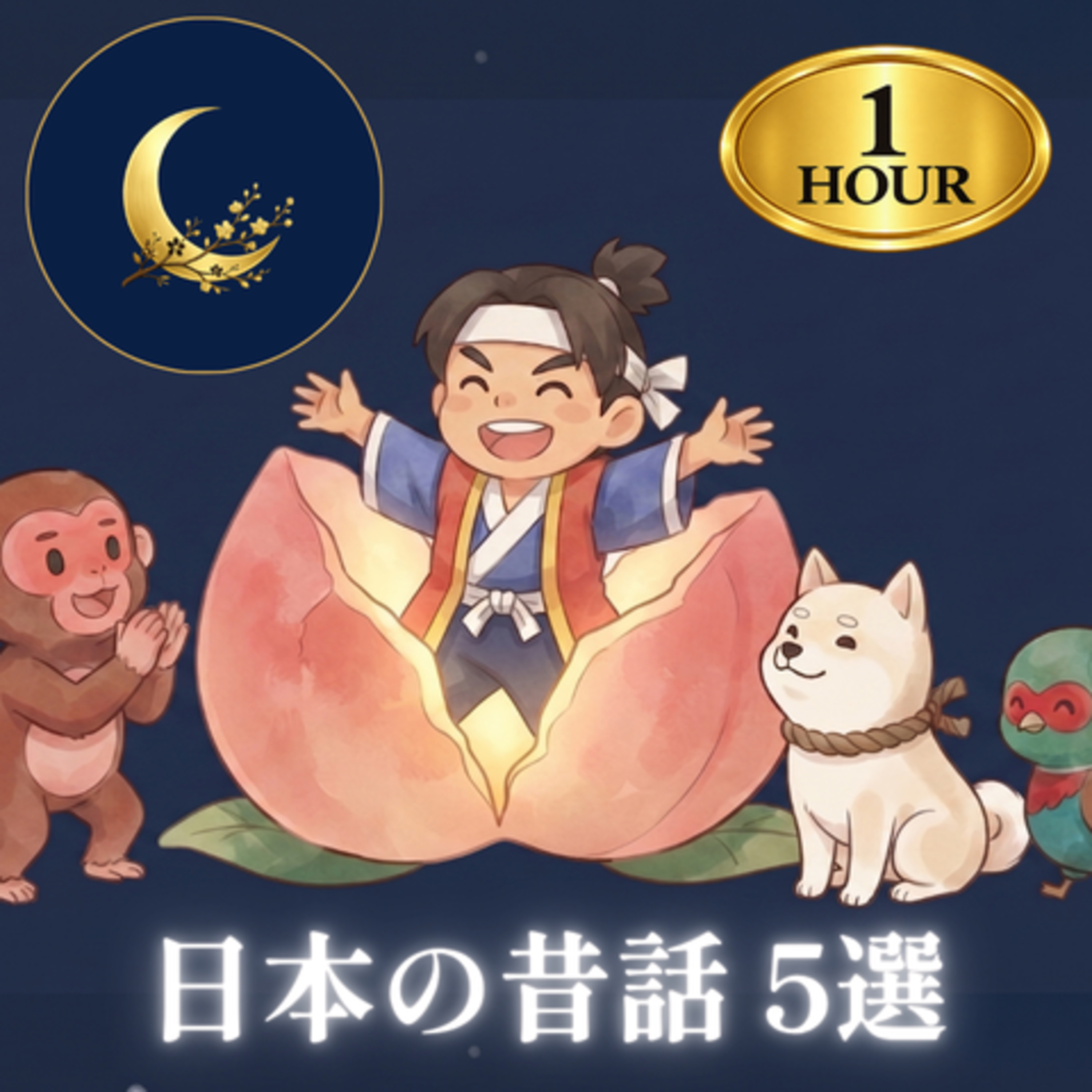 桃太郎・うらしまたろうほか昔話5選｜親子で聴く 読み聞かせ 特別編（約1時間） episode artwork