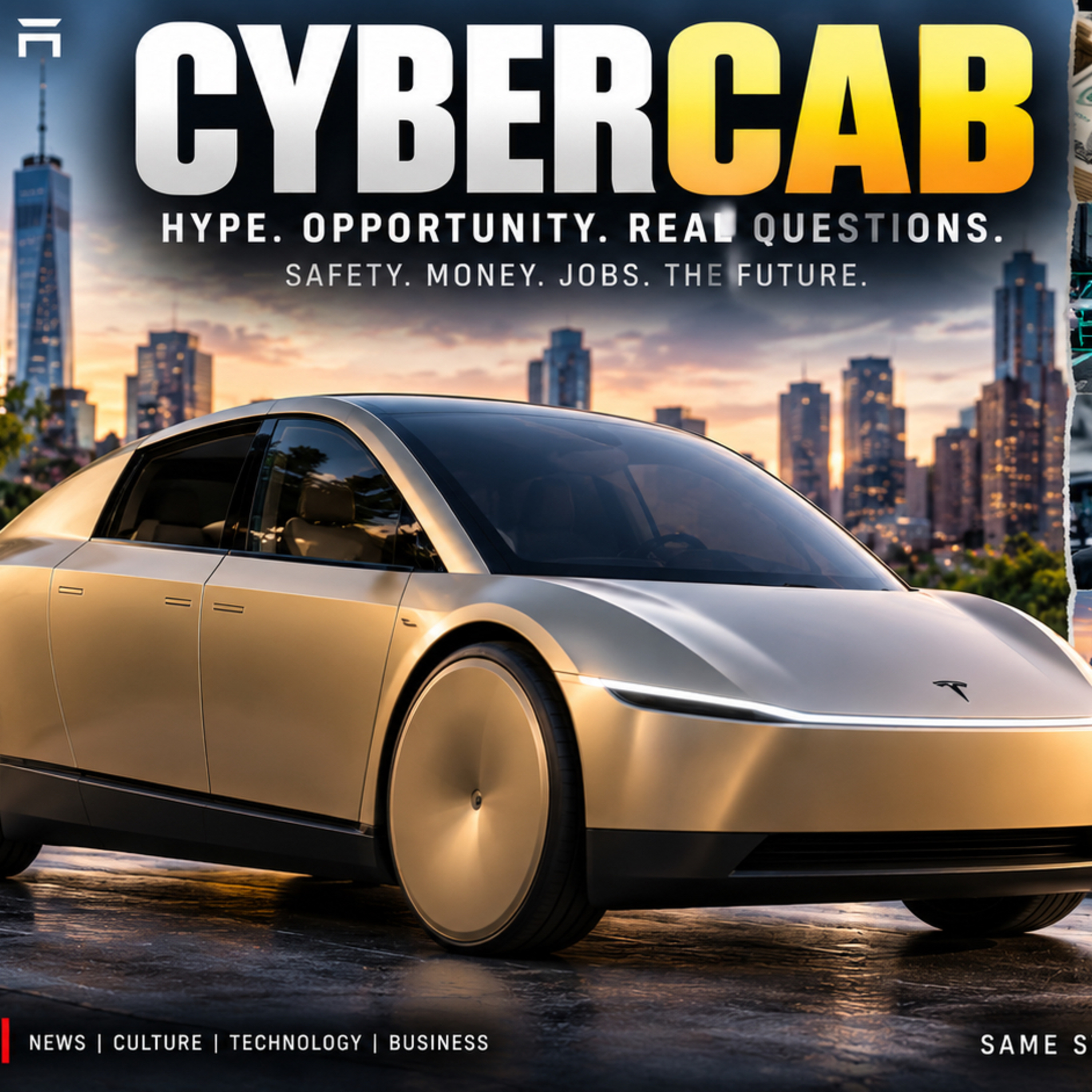 Tesla Cybercab Explained: Can You Get Rich, Is It Safe & Will It Replace Uber Drivers? episode artwork