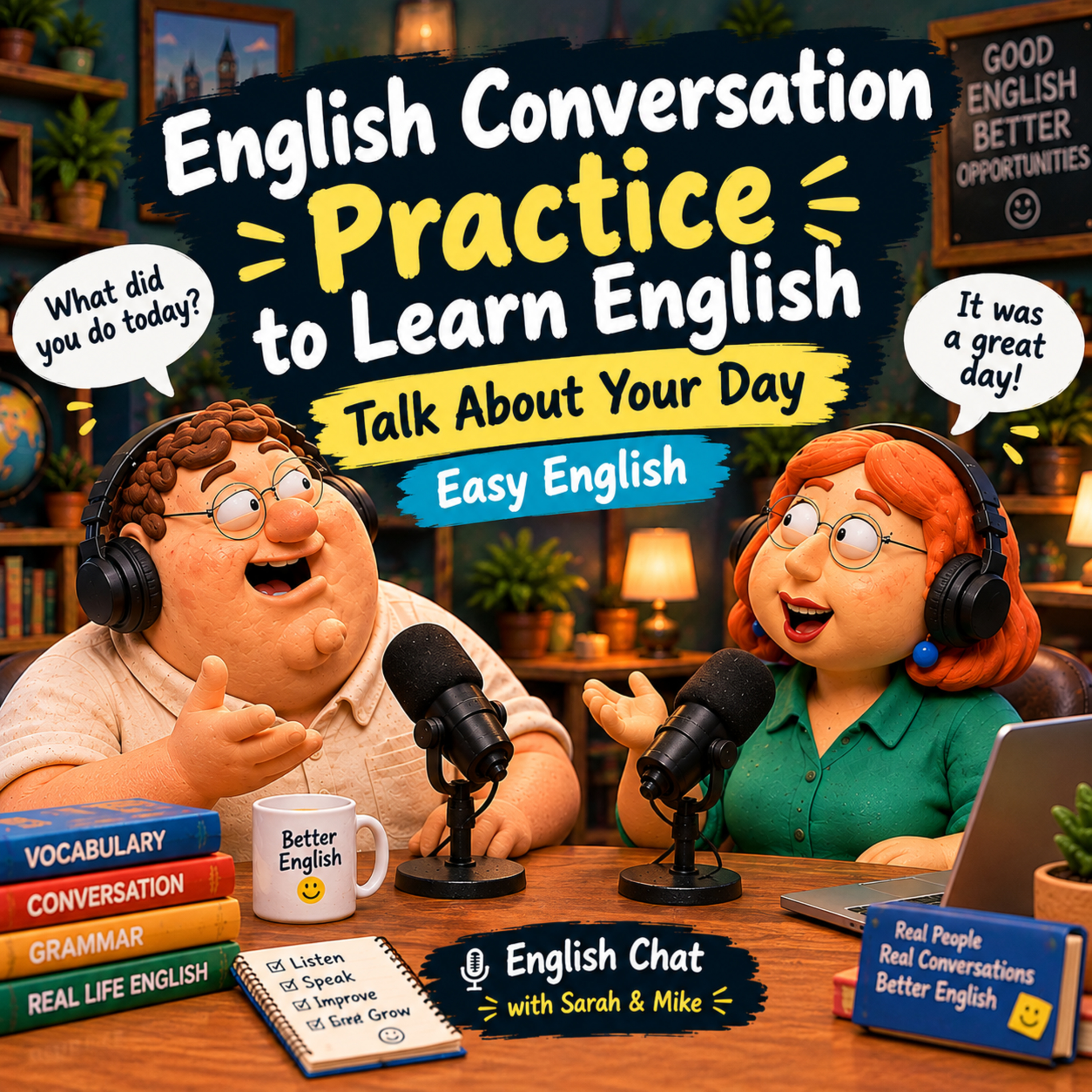 English Conversation Practice to Learn English | Talk About Your Day | Easy English