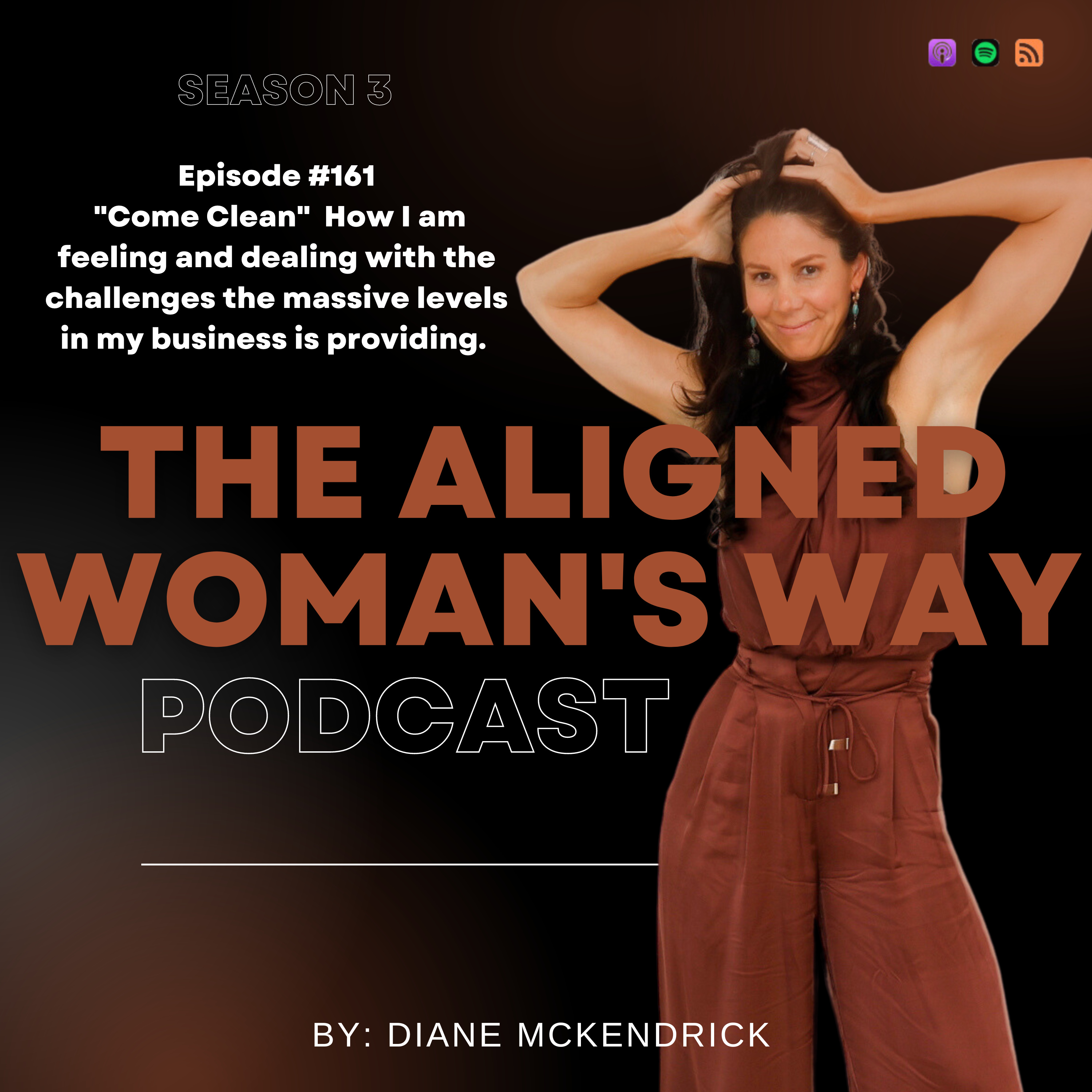 #161 "Come Clean" How I am feeling and dealing with the challenges the massive levels in my business is providing. 