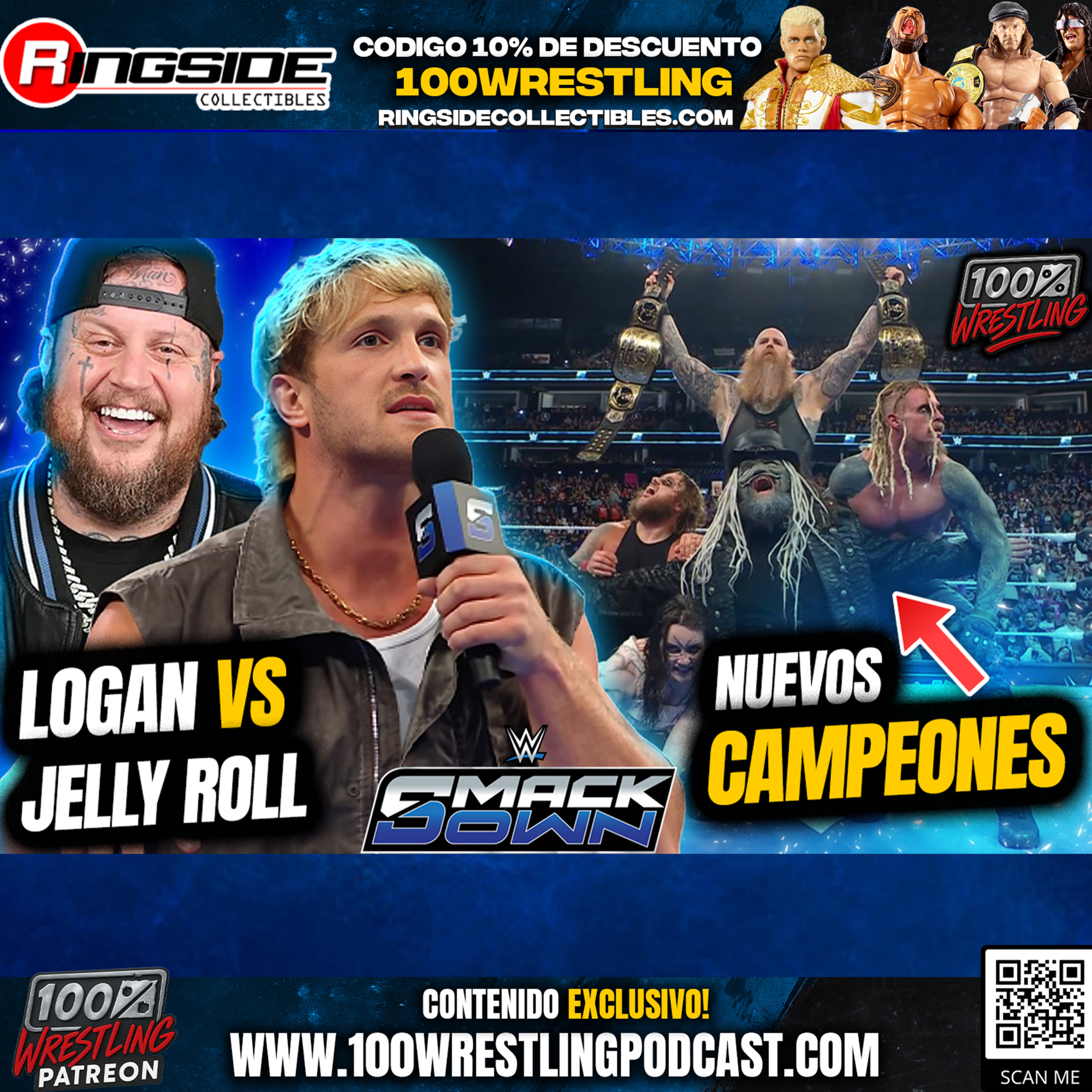 ¡WYATT 6 CAMPEONES! 😱 Logan Paul y Jelly Roll Inician Feudo en SmackDown