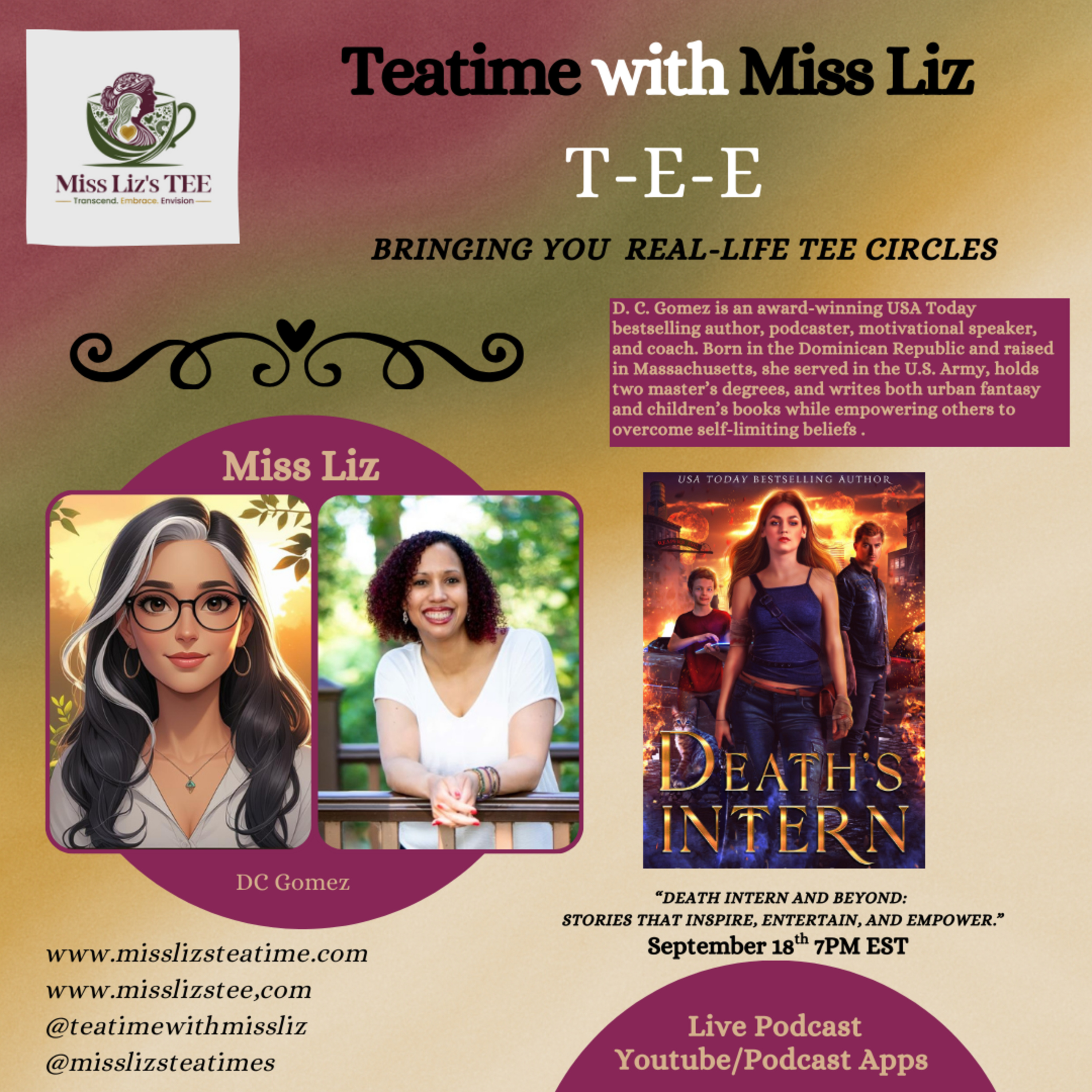 Miss Liz's Serves Returning Guest DC Gomez Death Intern