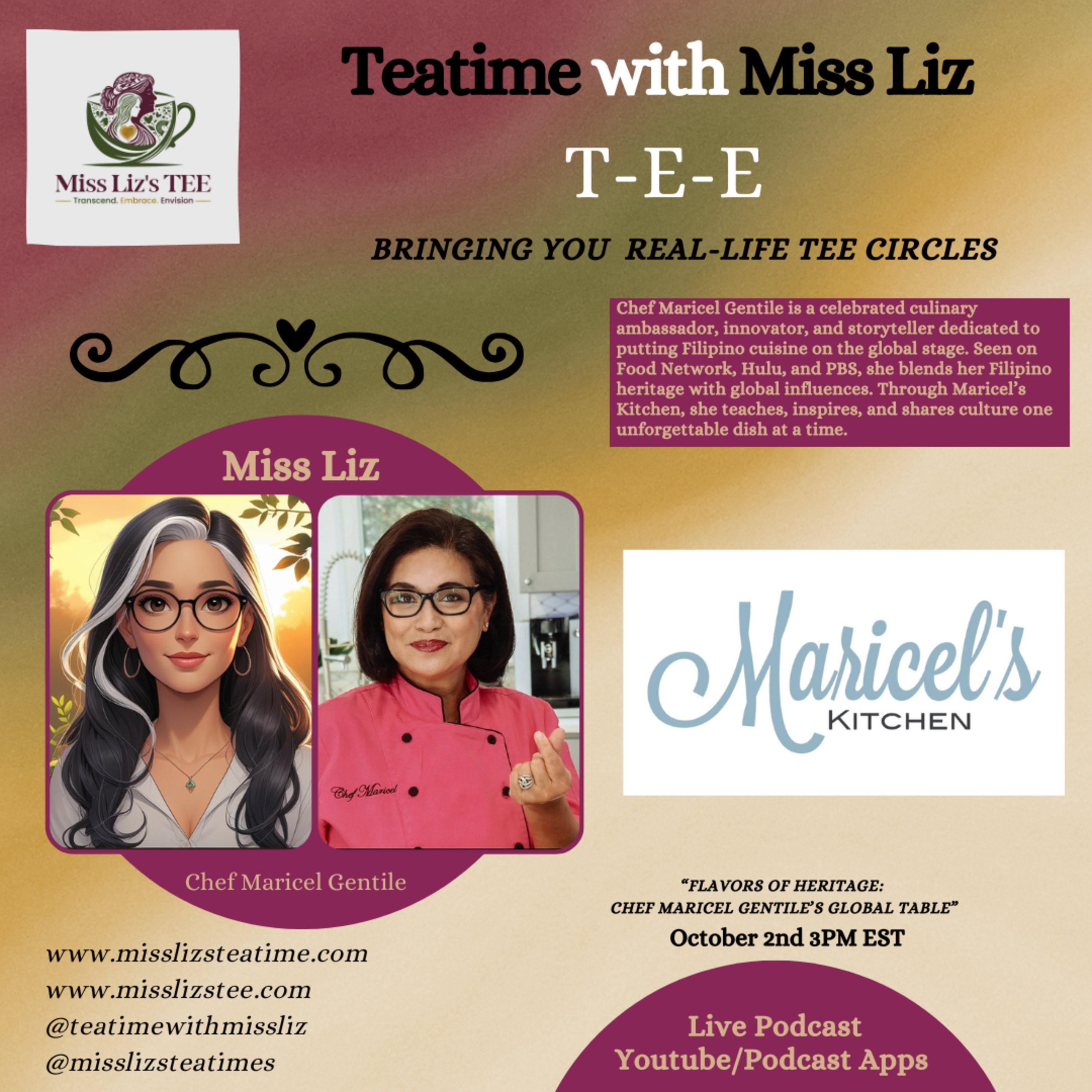 Miss Liz Serves Chef Maricel Gentile Journey of Flavour and Culture  episode artwork