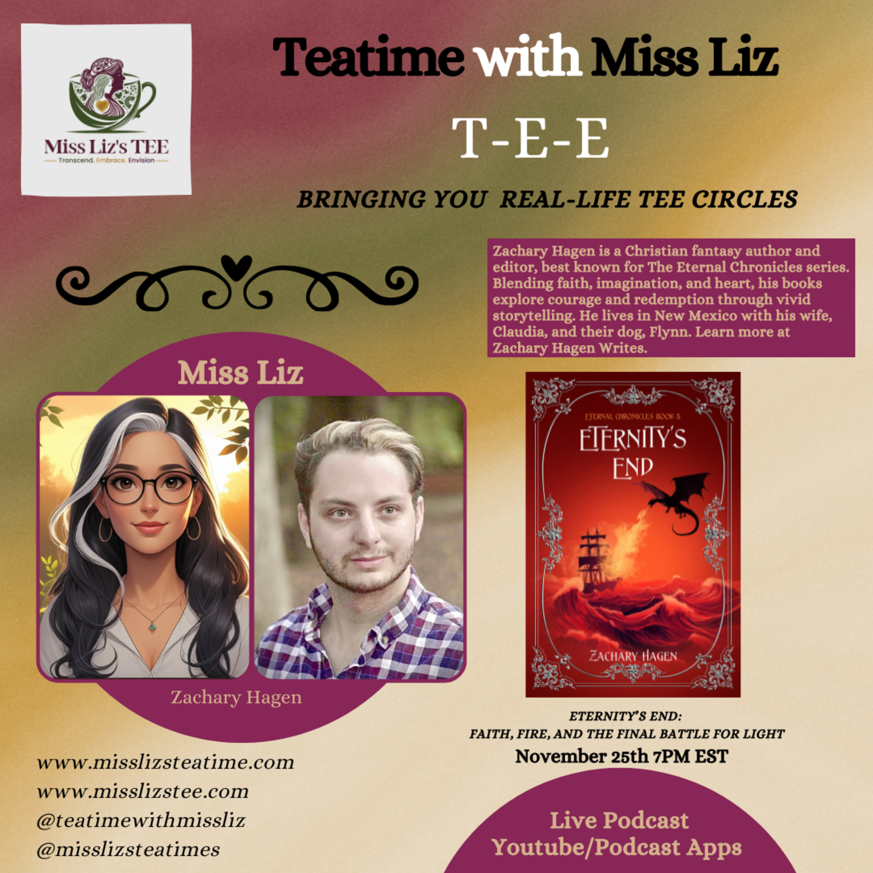 Miss Liz Serves 4Time Returning Guest Zachary Hagen Eternity Chronicles Saga