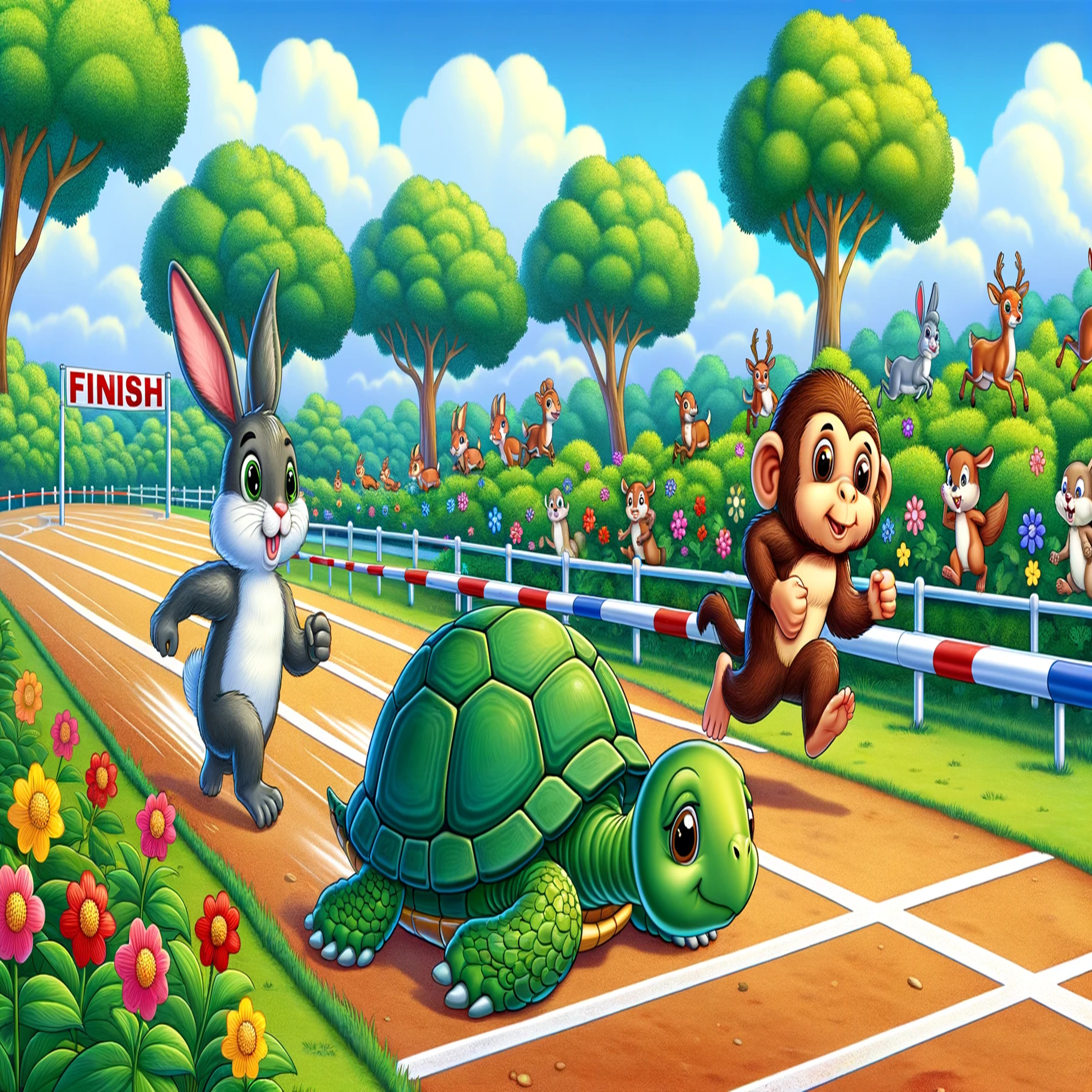 Kelinci Monyet dan kura kura episode artwork