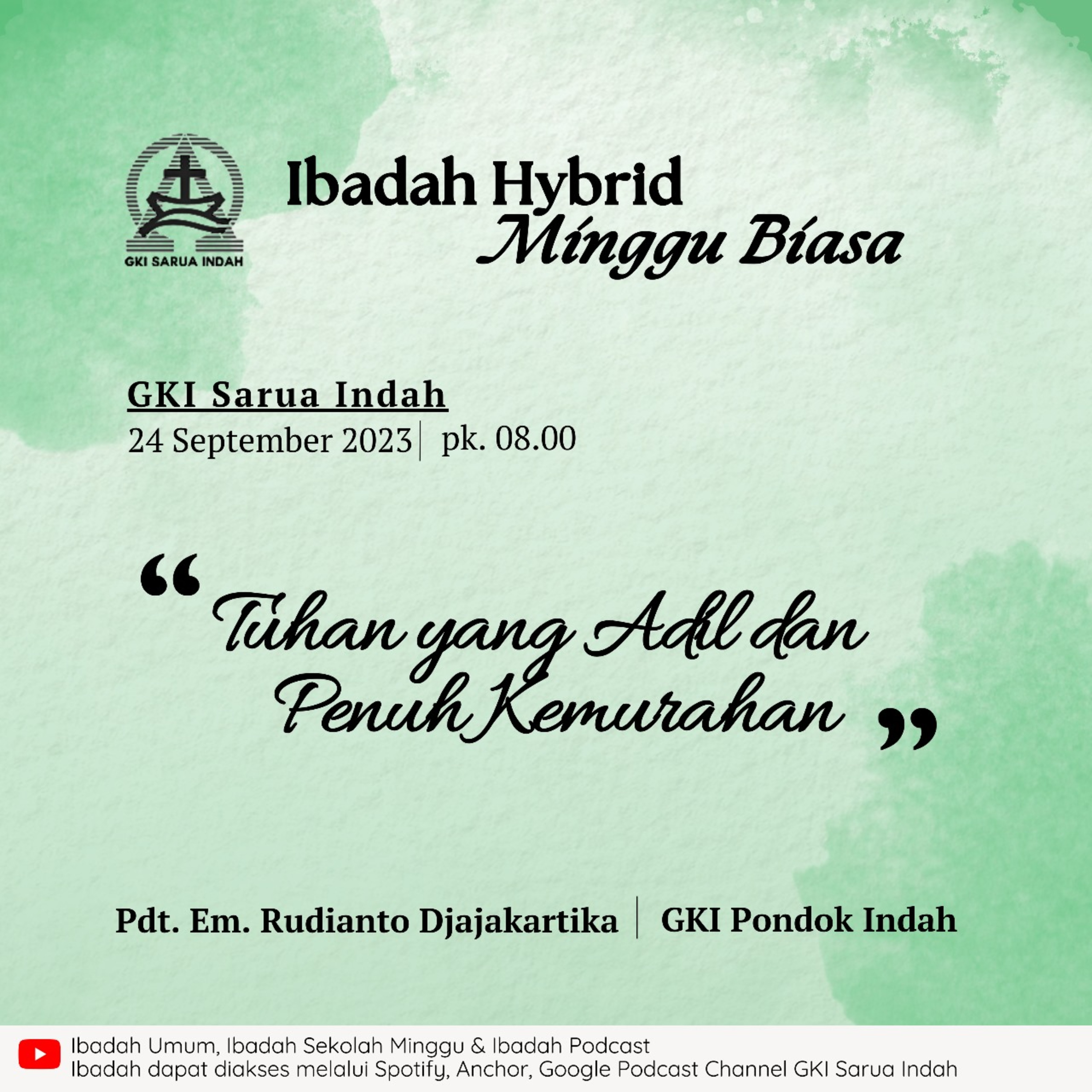 Ibadah Minggu Biasa & Sensuramorum Jemaat | 24 September 2023 episode artwork
