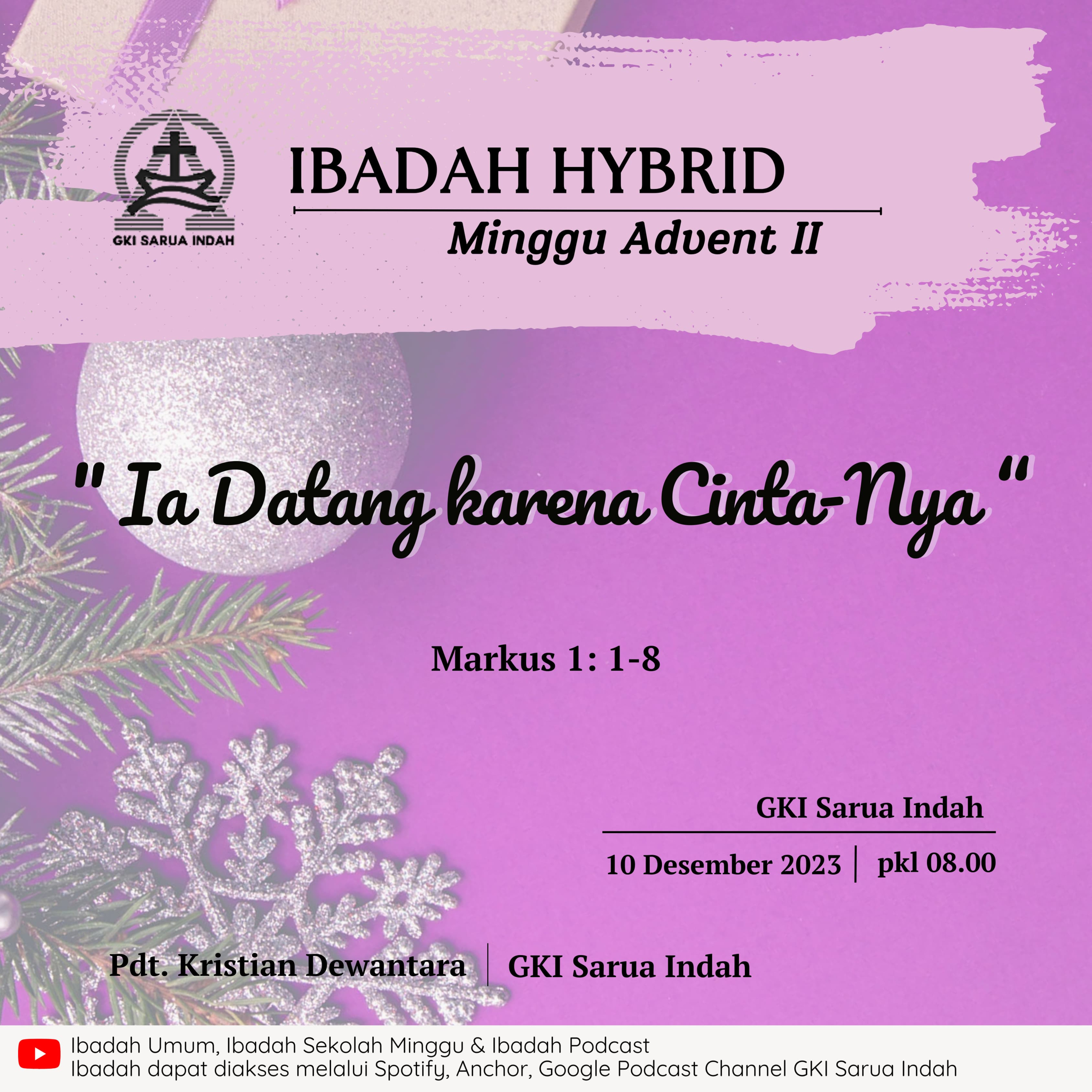 Ibadah Hybrid Minggu Advent II | 10 Desember 2023 episode artwork