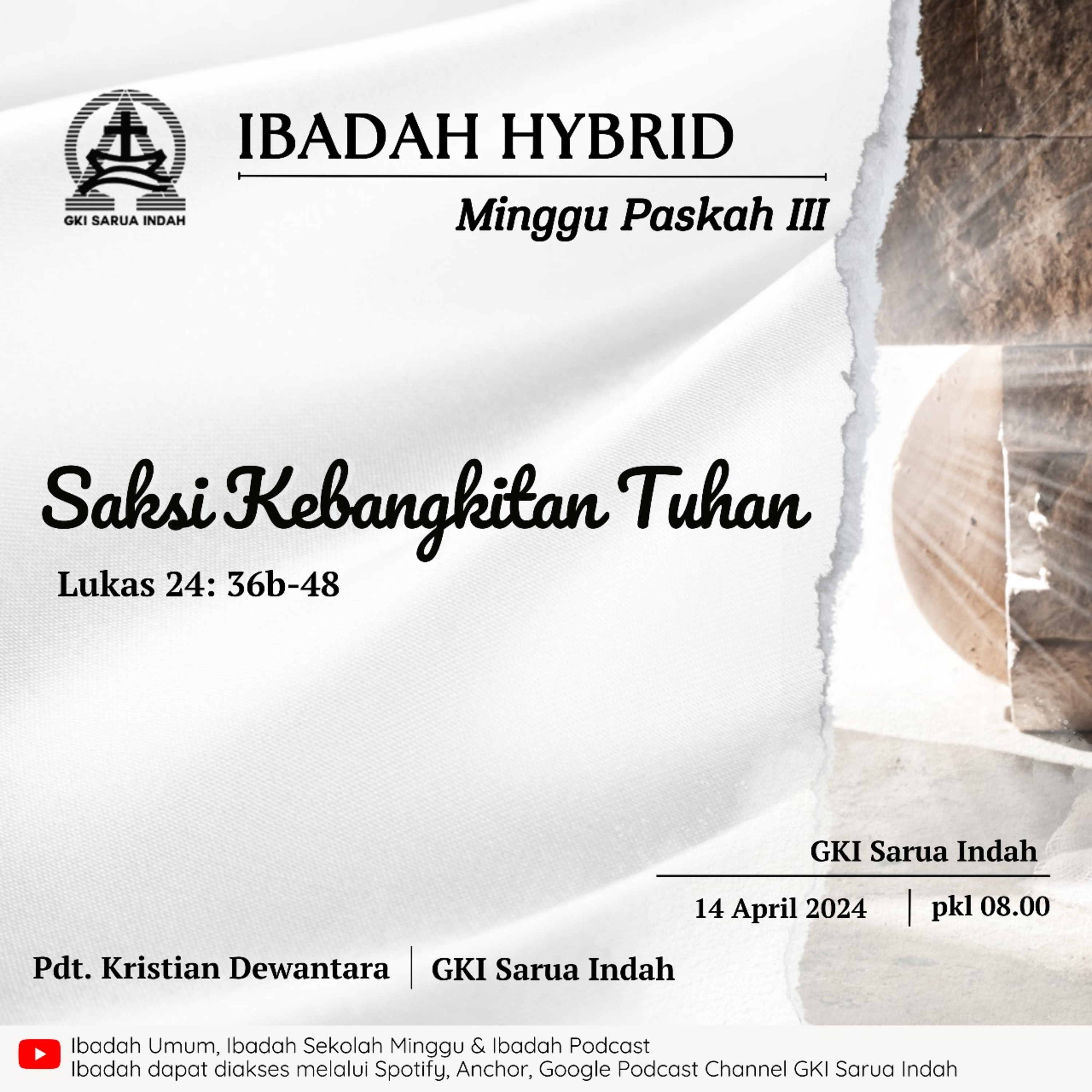 Ibadah Hybrid Minggu 14 April 2024 Paskah III episode artwork