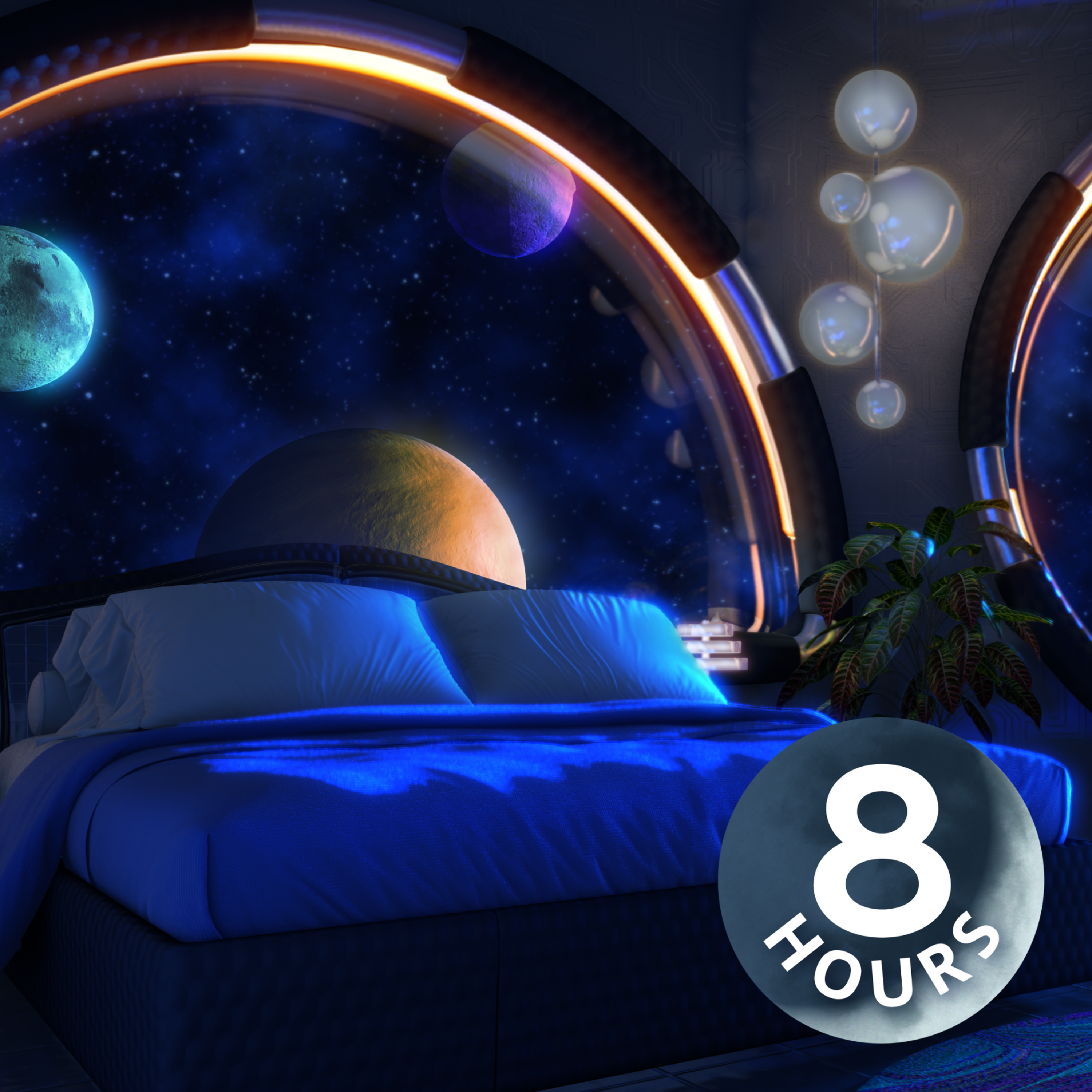 Cosmic White Noise for Sleep in Luxury Spaceship Bedroom | 8 Hours Cosmic White Noise for Sleep in Luxury Spaceship Bedroom | 8 Hours