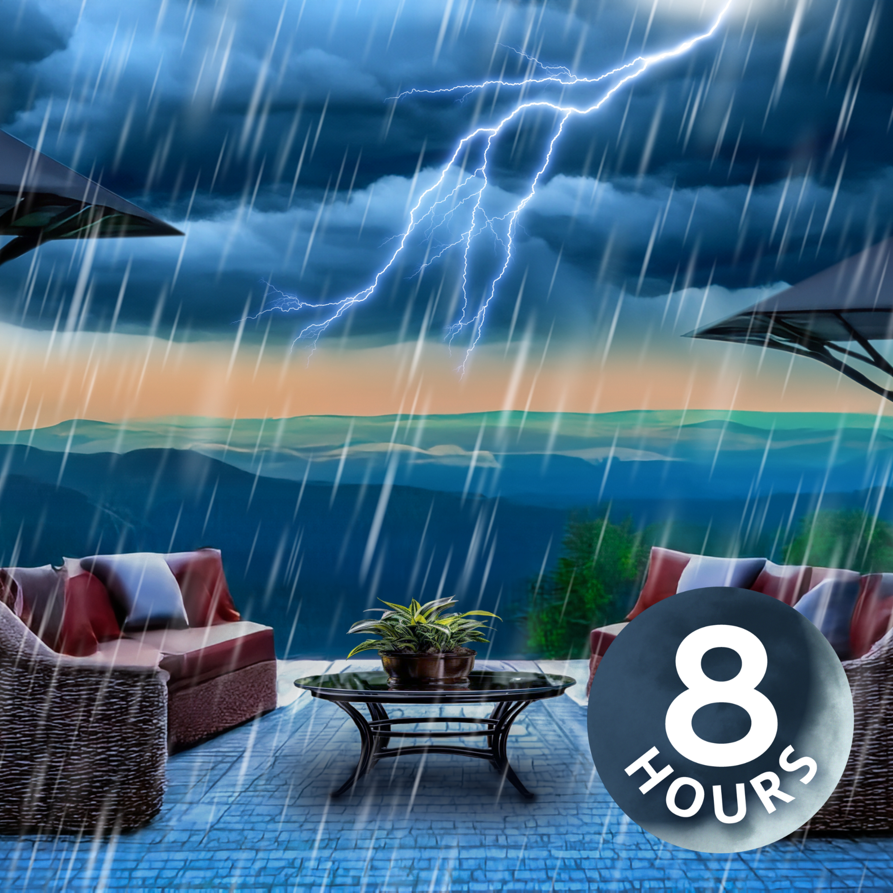 Sleep to 8 Hours of Rain & Thunder | Thunderstorm Sounds for Sleeping