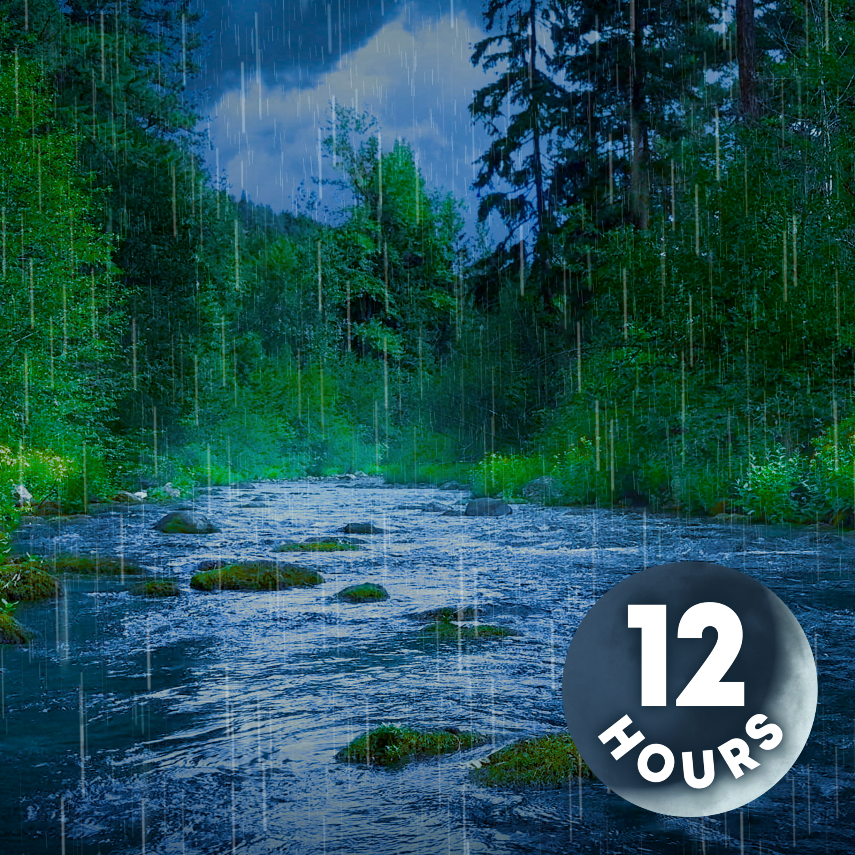 Rain Sounds for Sleeping & River Water White Noise | 12 Hour
