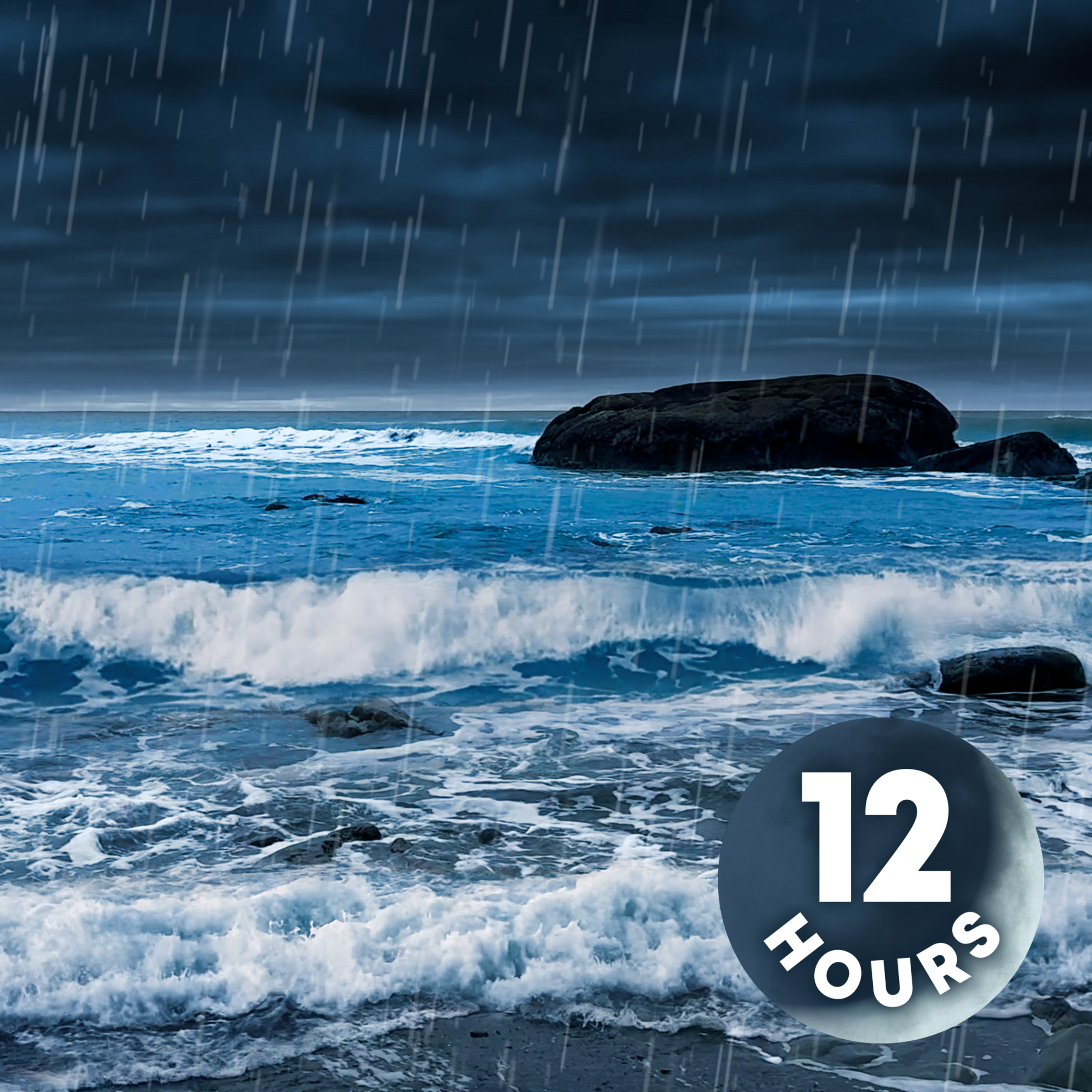 Heavy Rain & Ocean Sounds for Deep Sleep 12 Hours