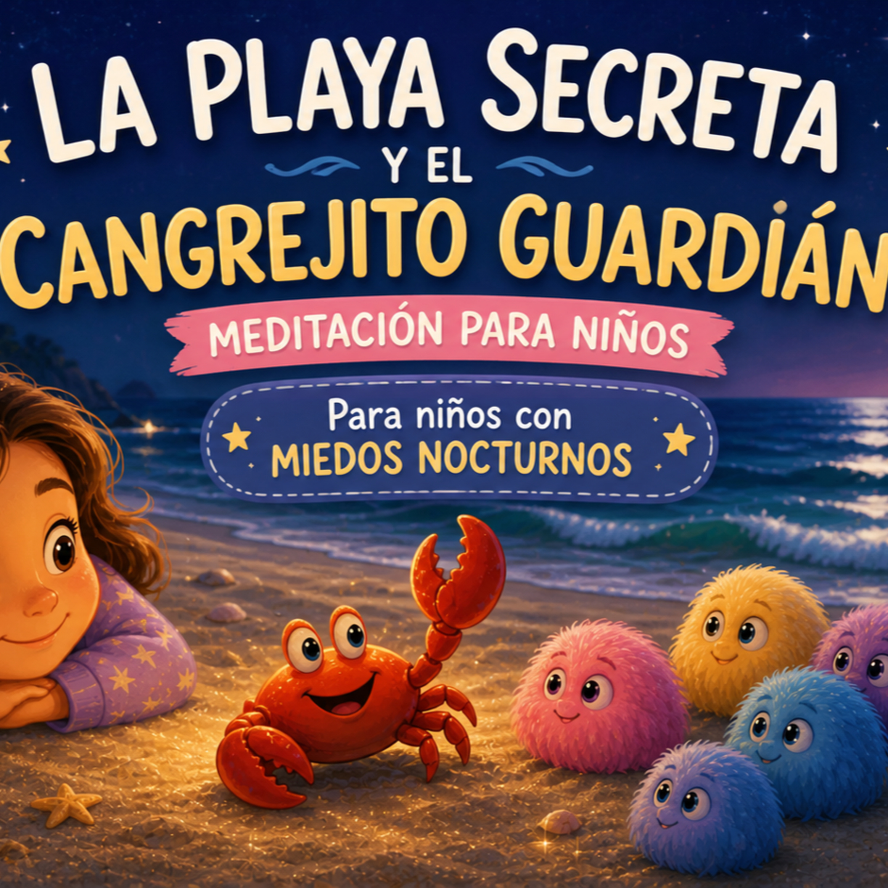 🦀 Meditación Guiada Para Niños con Miedos Nocturnos “La Playa Secreta y el Cangrejito Guardián”