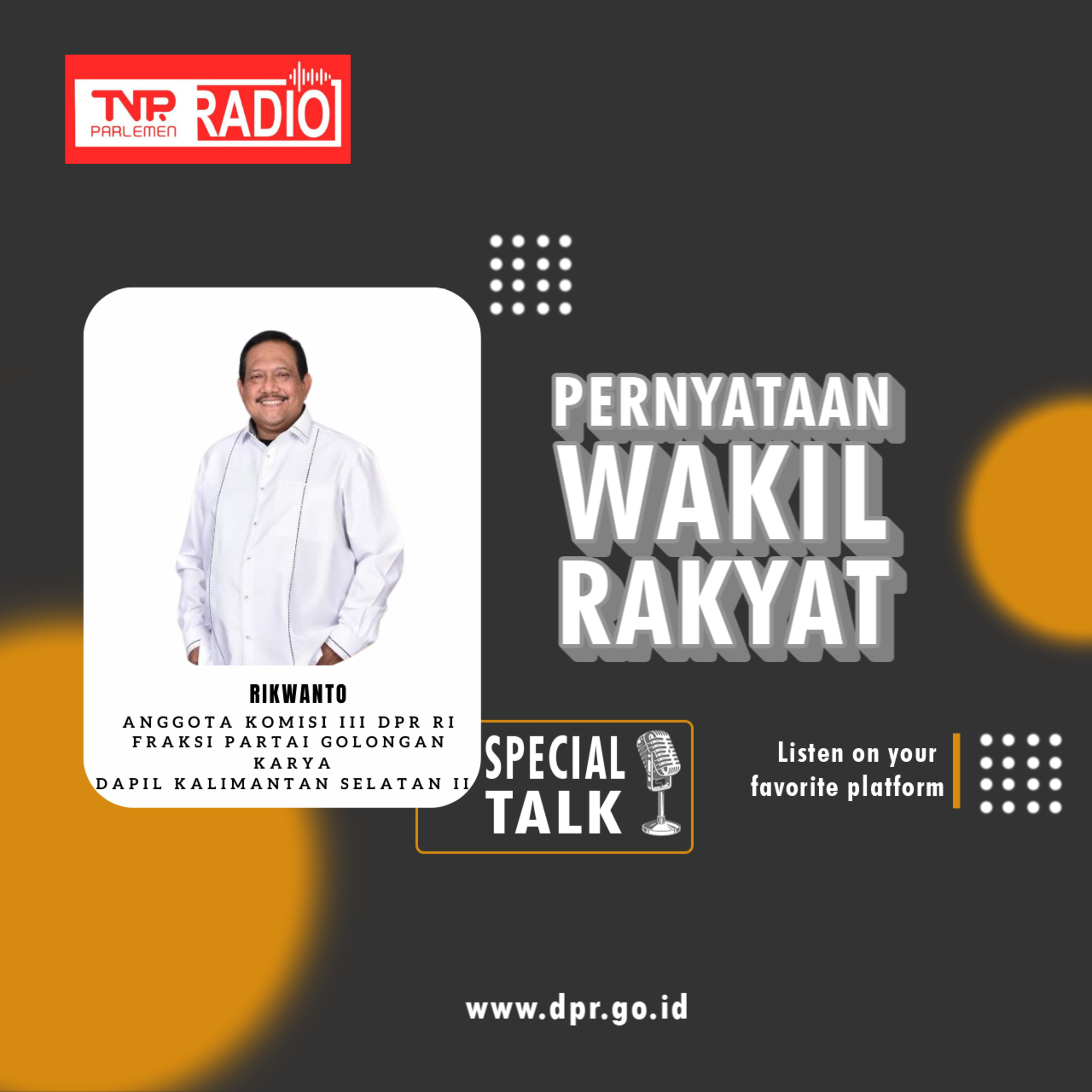Rikwanto Tahanan yang sakit Harus segera dirujuk ke RS agar tidak berakibat fatal - Pernyataan Wakil Rakyat episode artwork